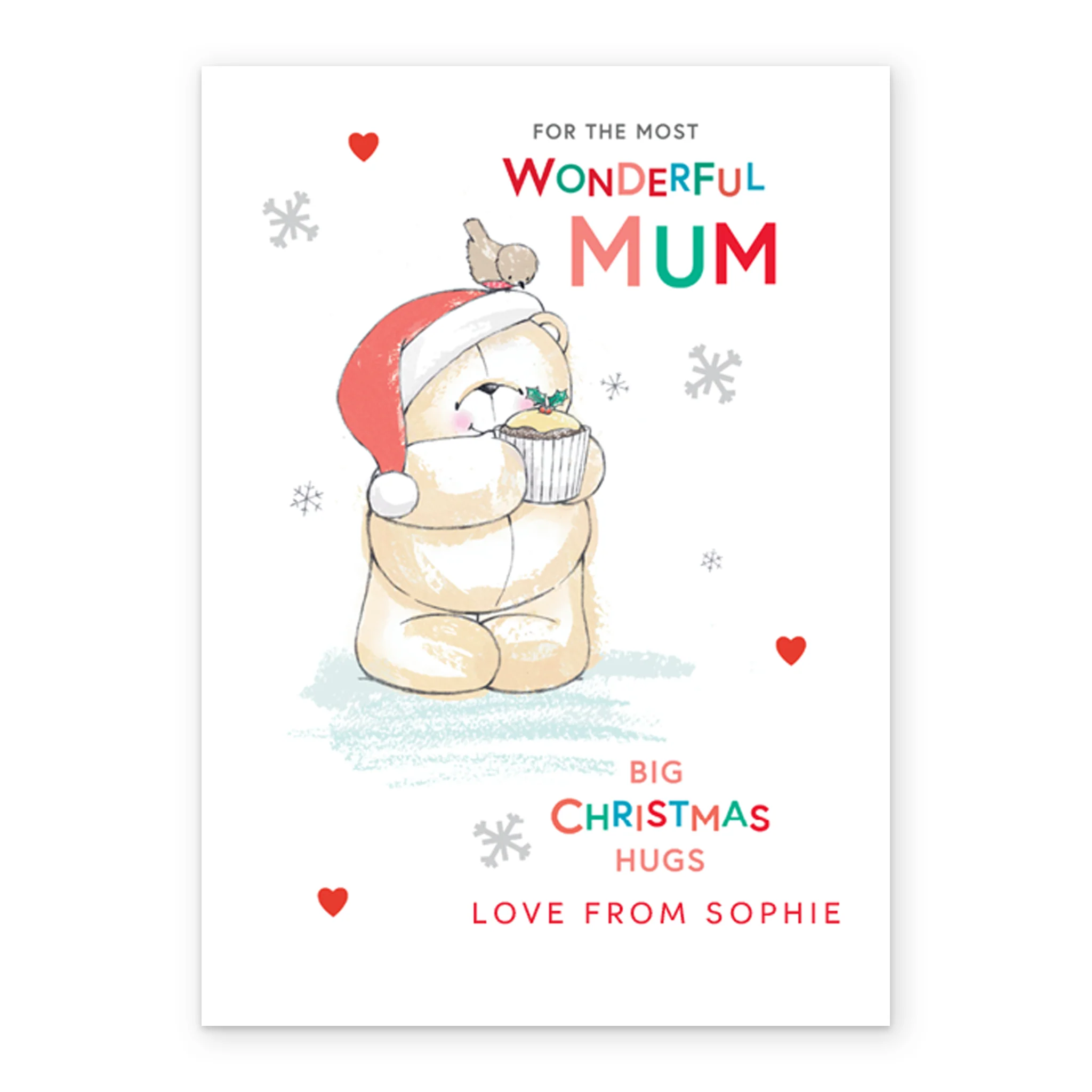 Personalised Mum Forever Friends Cupcake Christmas Card - Image 2