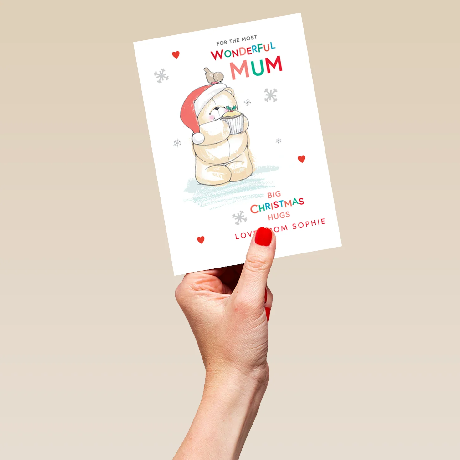 Personalised Mum Forever Friends Cupcake Christmas Card - Image 5