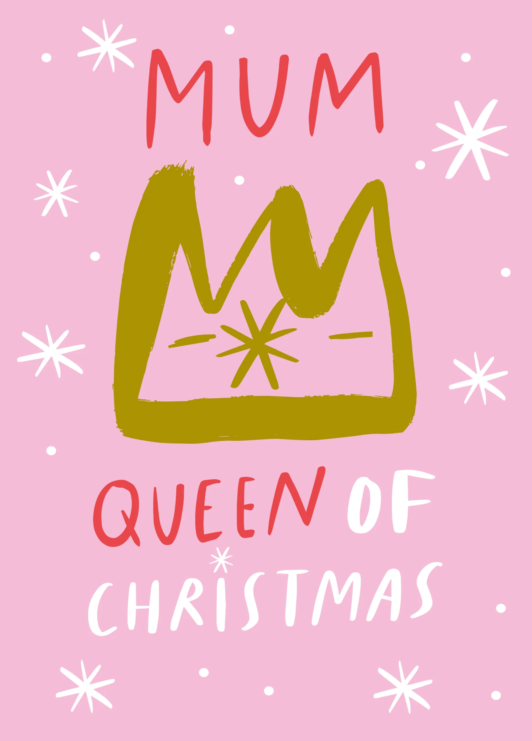 Personalised Mum Queen Of Christmas Crown Card