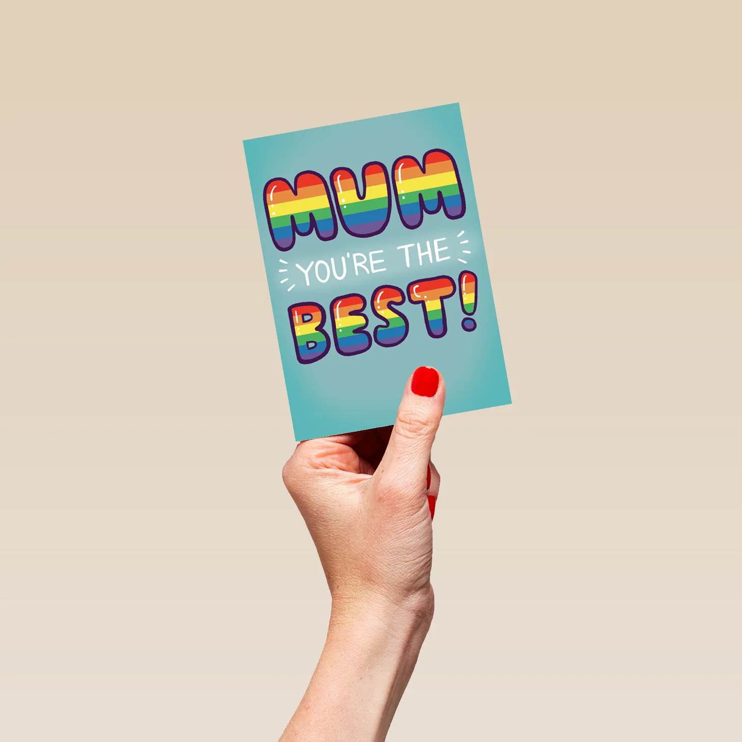 Personalised Mum You're The Best Rainbow Mother's Day Card - Image 4