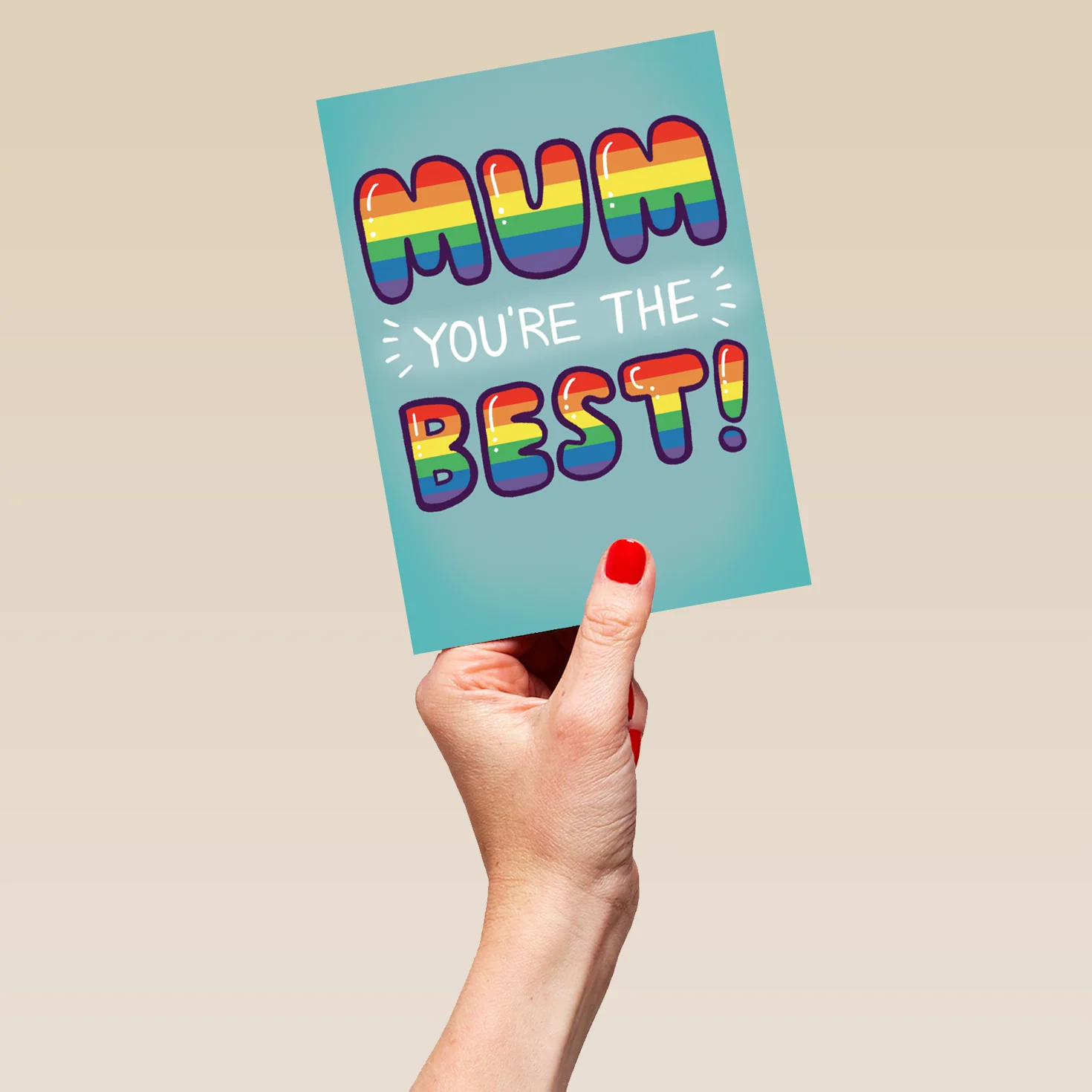 Personalised Mum You're The Best Rainbow Mother's Day Card - Image 5