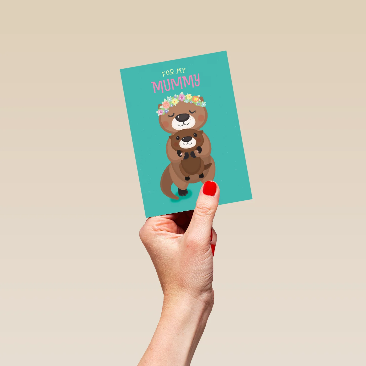 Personalised Mummy And Baby Otter Mother's Day Card - Image 4