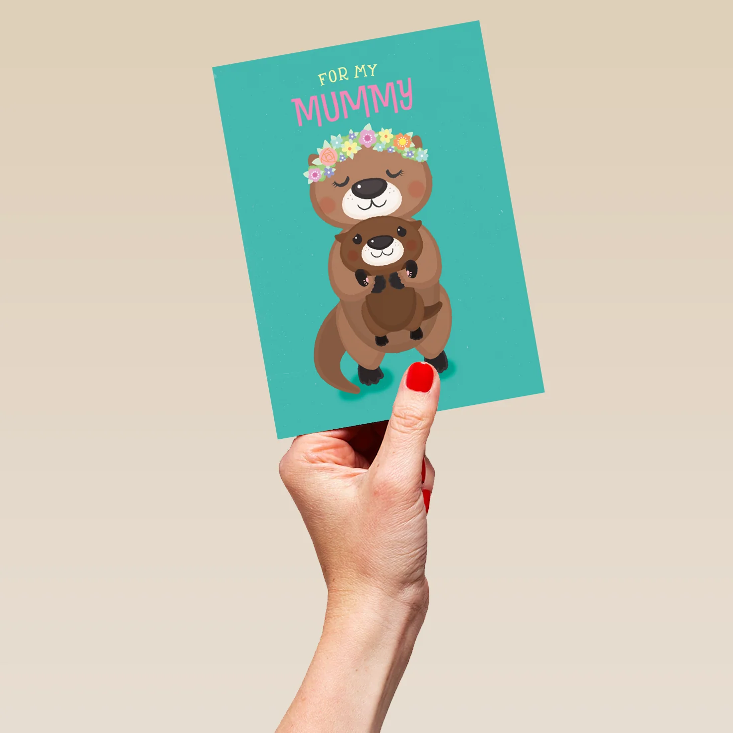 Personalised Mummy And Baby Otter Mother's Day Card - Image 5