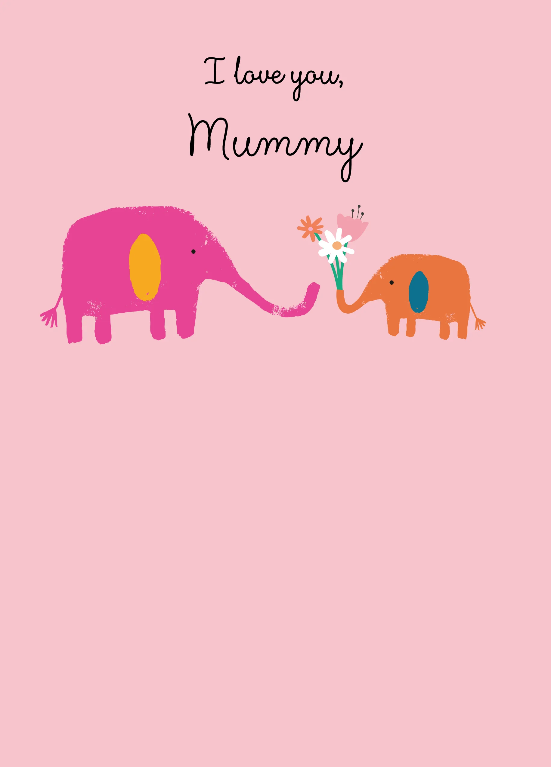 Personalised Mummy & Baby Elephant Mother's Day Card For Mummy