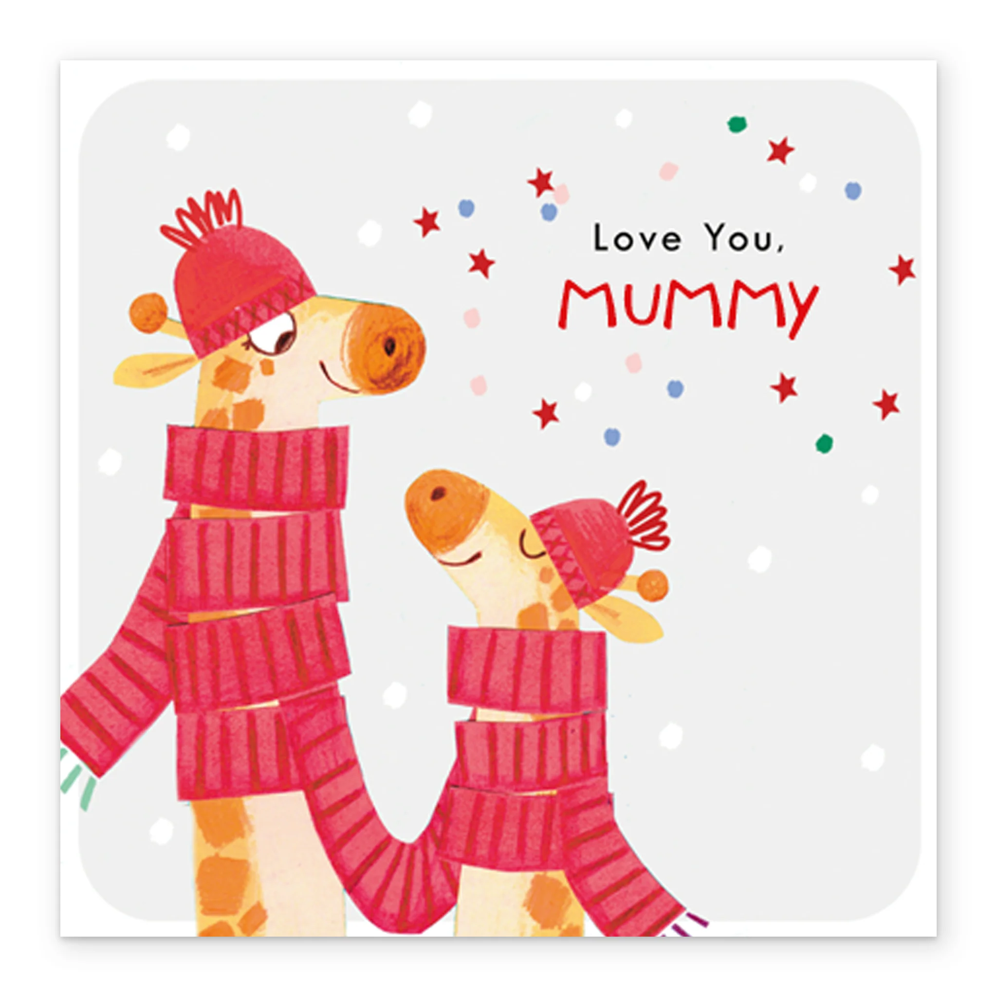 Personalised Mummy Cute Giraffes In Scarves Christmas Card - Image 2