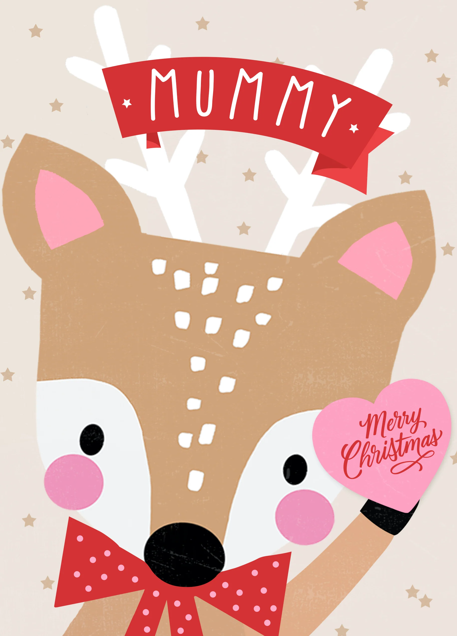 Personalised Mummy Reindeer Christmas Card