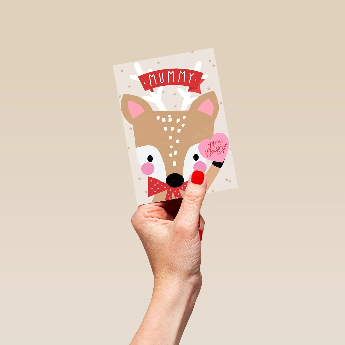Personalised Mummy Reindeer Christmas Card - Image 4