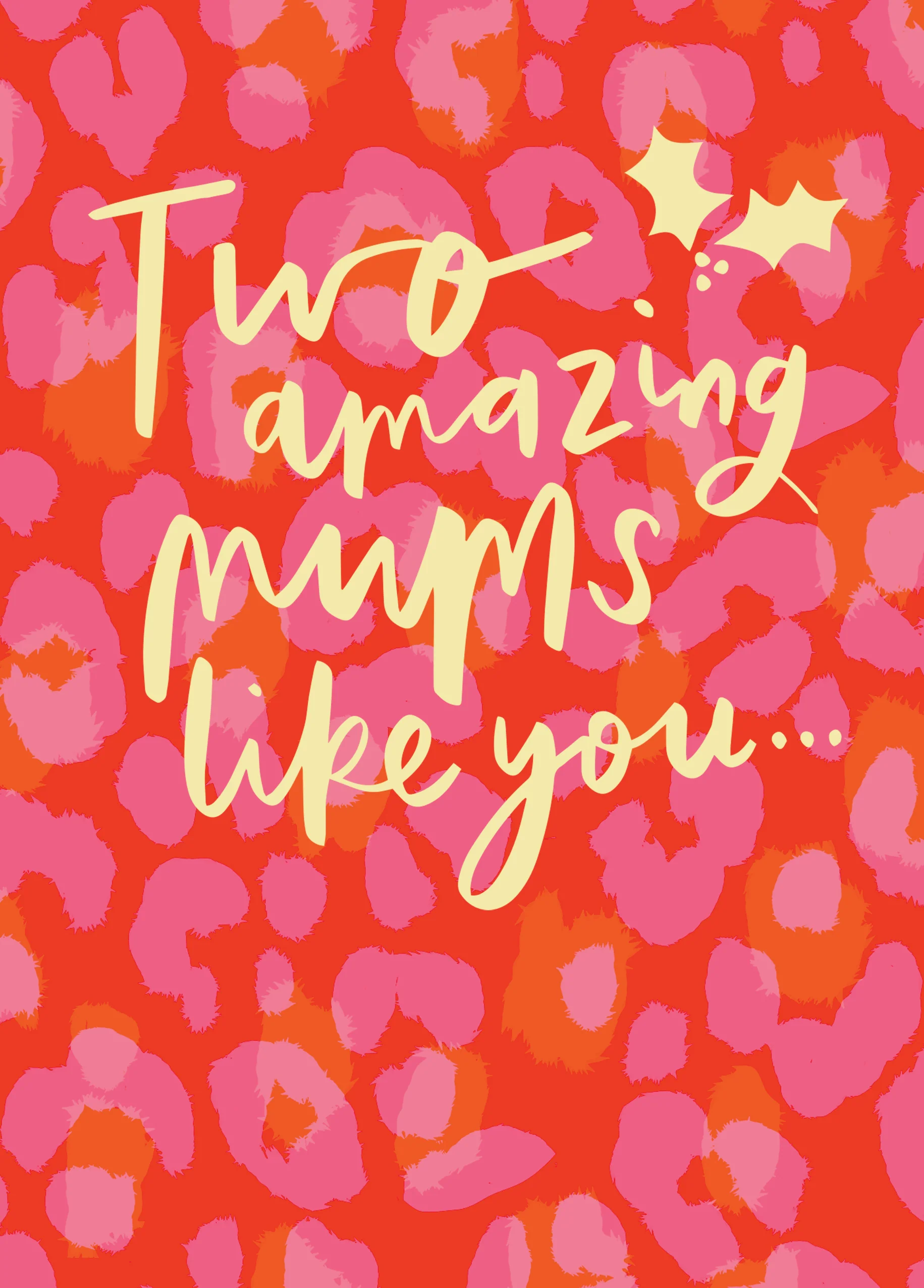 Personalised Mums Both Amazing Gold Text & Leopard Spot Christmas Card