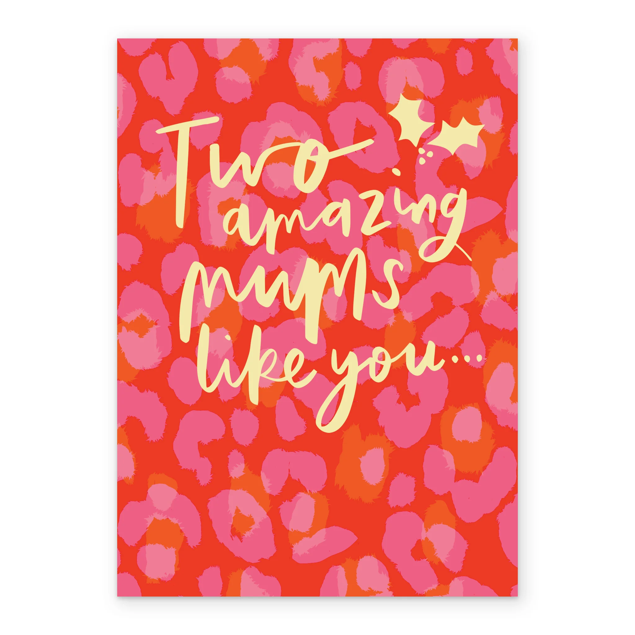 Personalised Mums Both Amazing Gold Text & Leopard Spot Christmas Card - Image 2