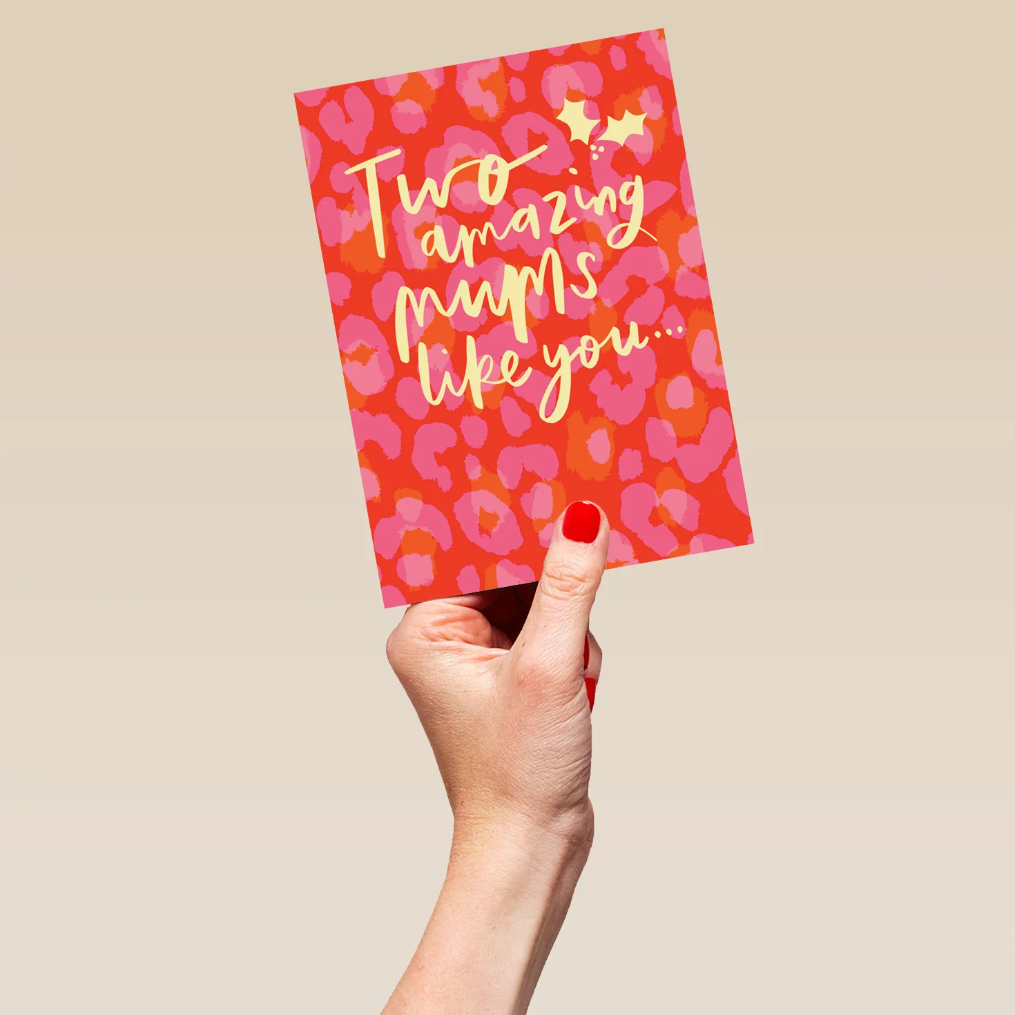 Personalised Mums Both Amazing Gold Text & Leopard Spot Christmas Card - Image 5