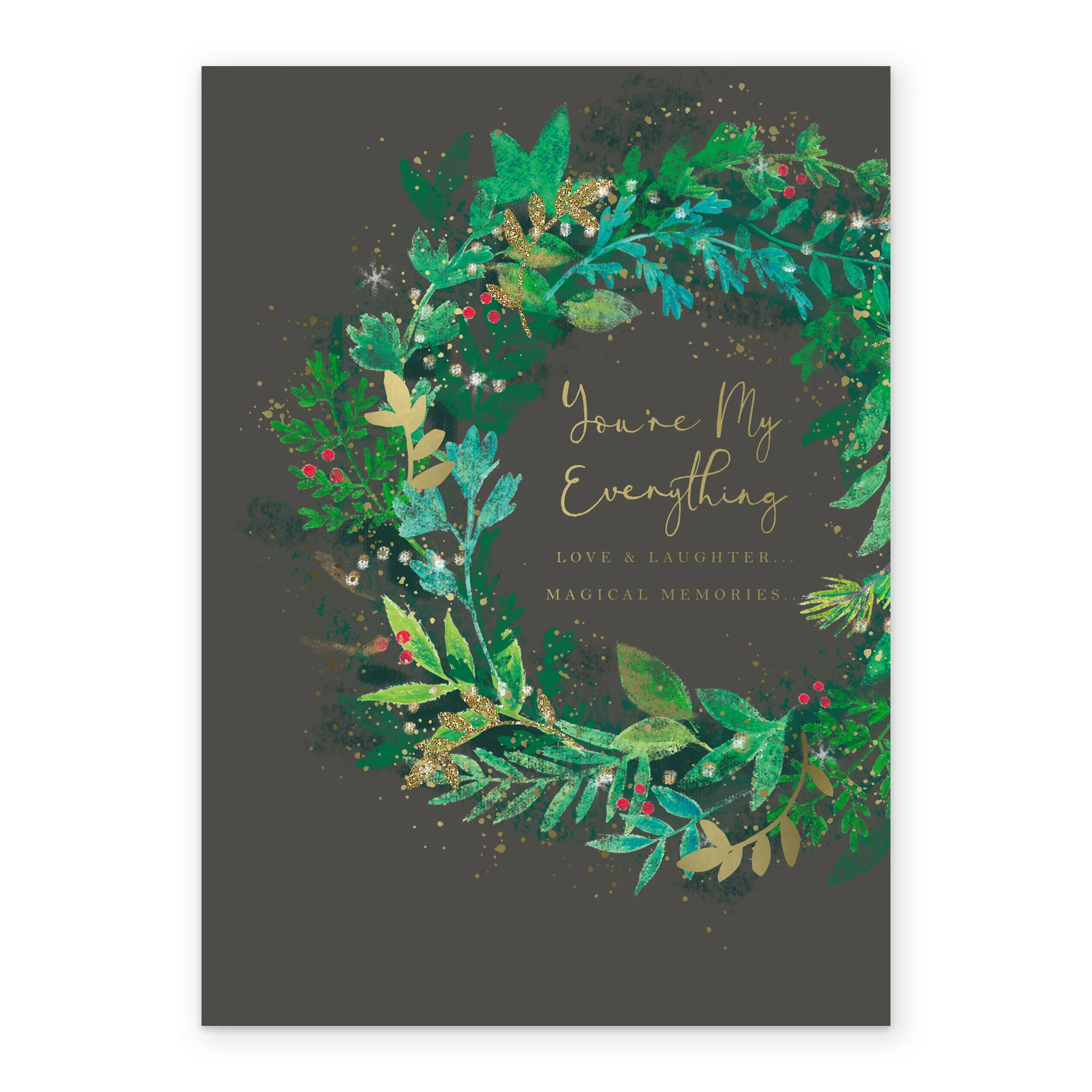 Personalised My Everything Traditional Festive Wreath Christmas Card - Image 2