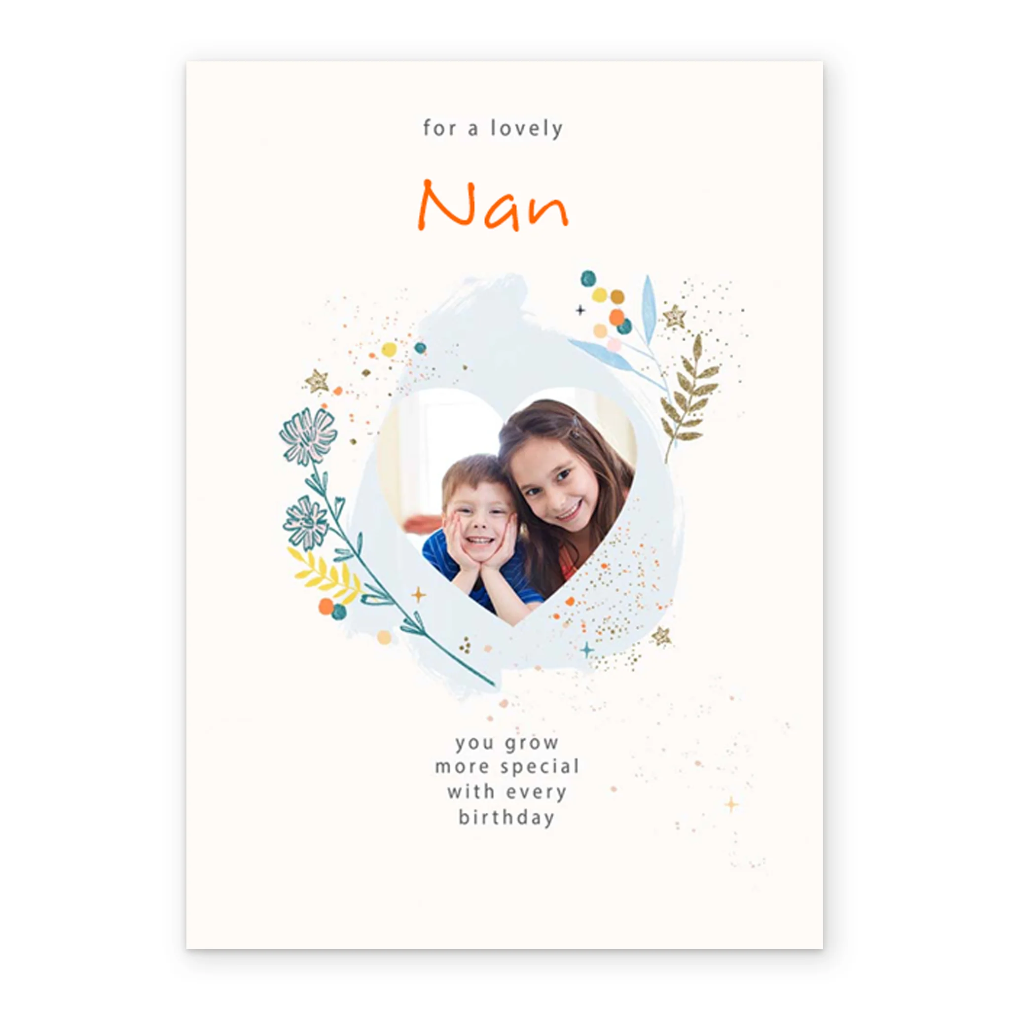 Personalised Nan Classic Heart Verse Photo Card - Image 2
