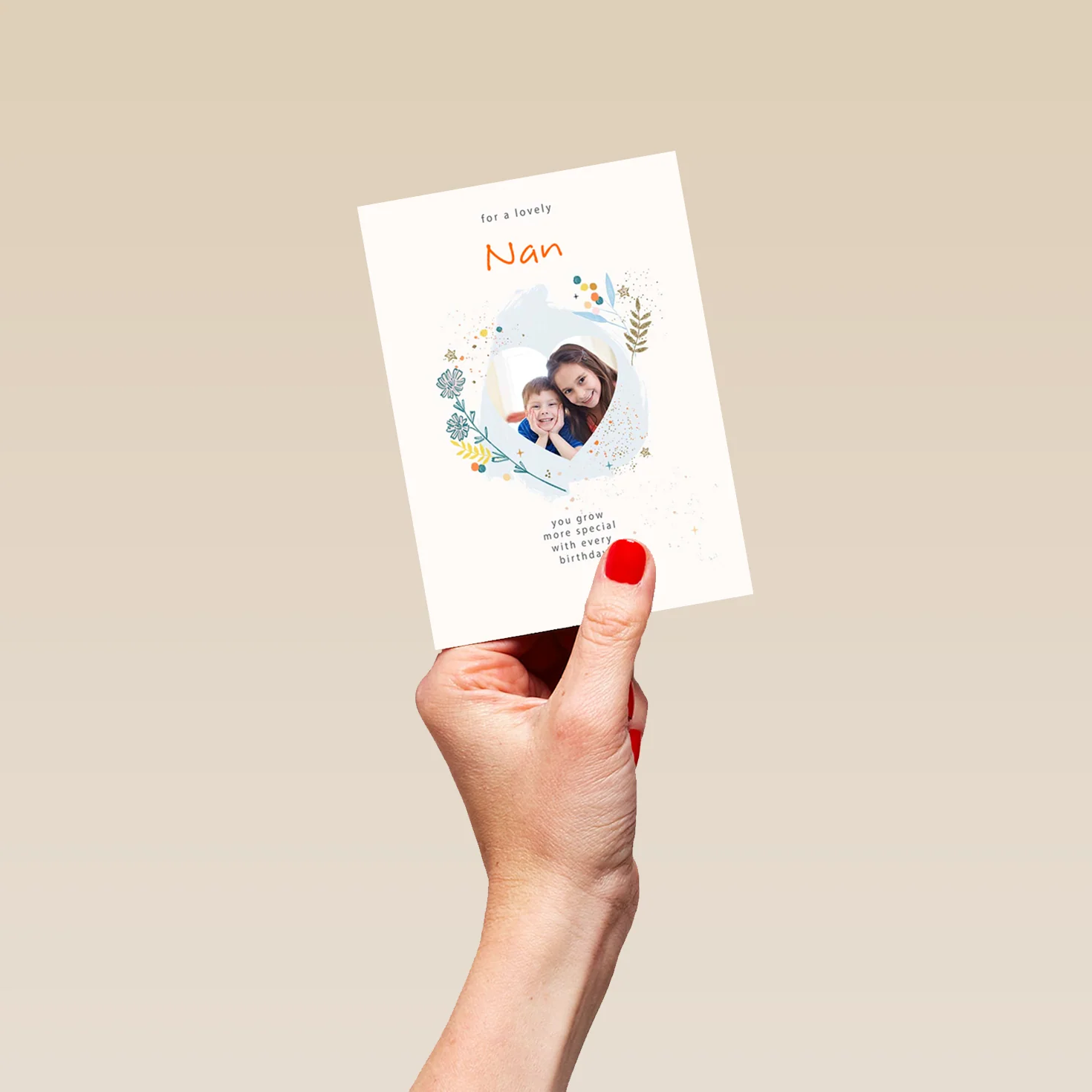 Personalised Nan Classic Heart Verse Photo Card - Image 4