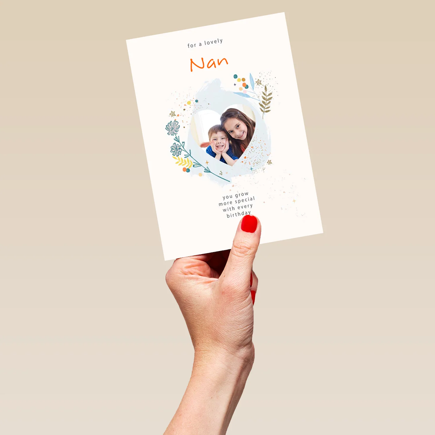 Personalised Nan Classic Heart Verse Photo Card - Image 5