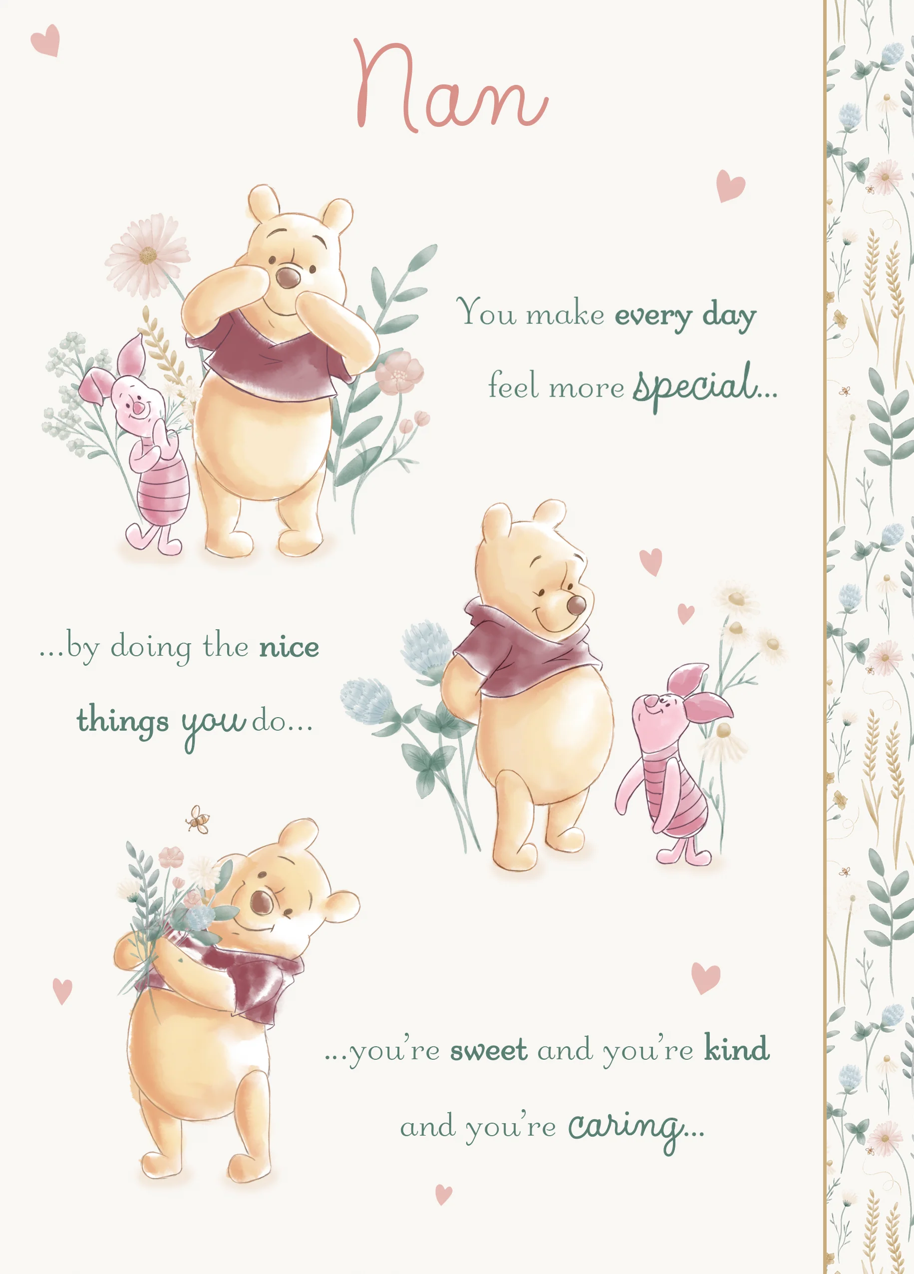 Personalised Nan Winnie the Pooh & Piglet Birthday Card