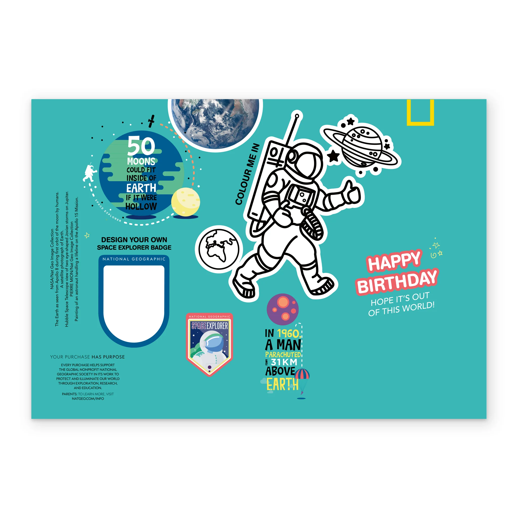 Personalised National Geographic Best in The Galaxy Birthday Card For Niece - Image 3