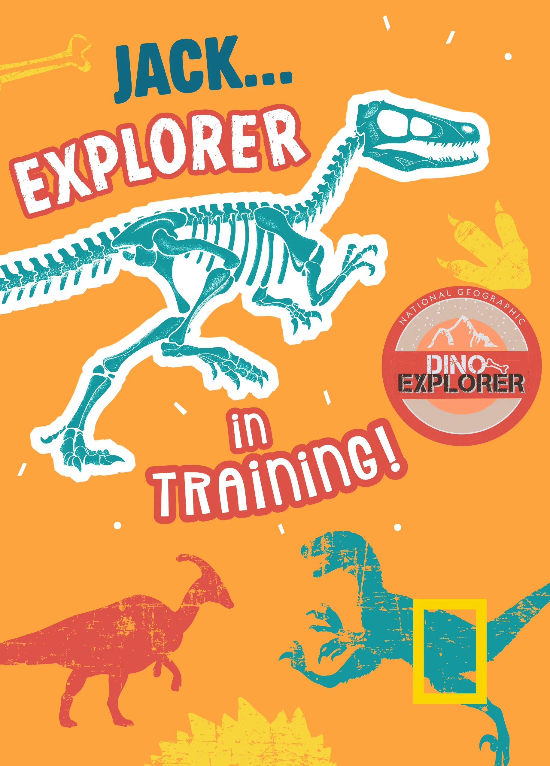 Personalised National Geographic Dinosaur Fossils Birthday Card