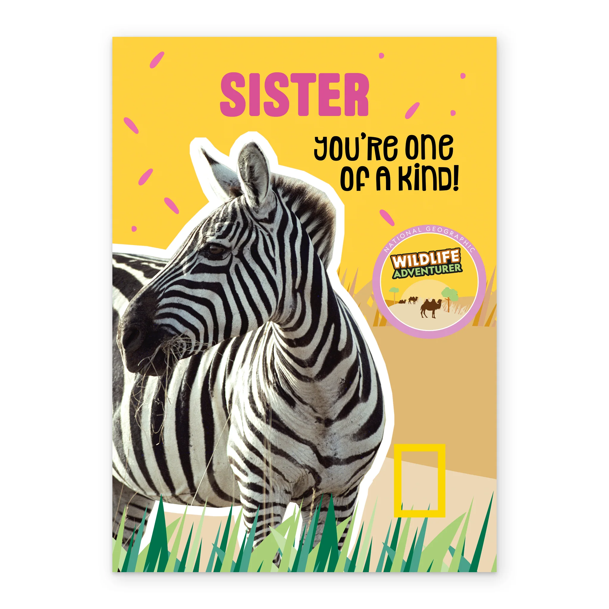 Personalised National Geographic Sisters Zebra Birthday Card - Image 2