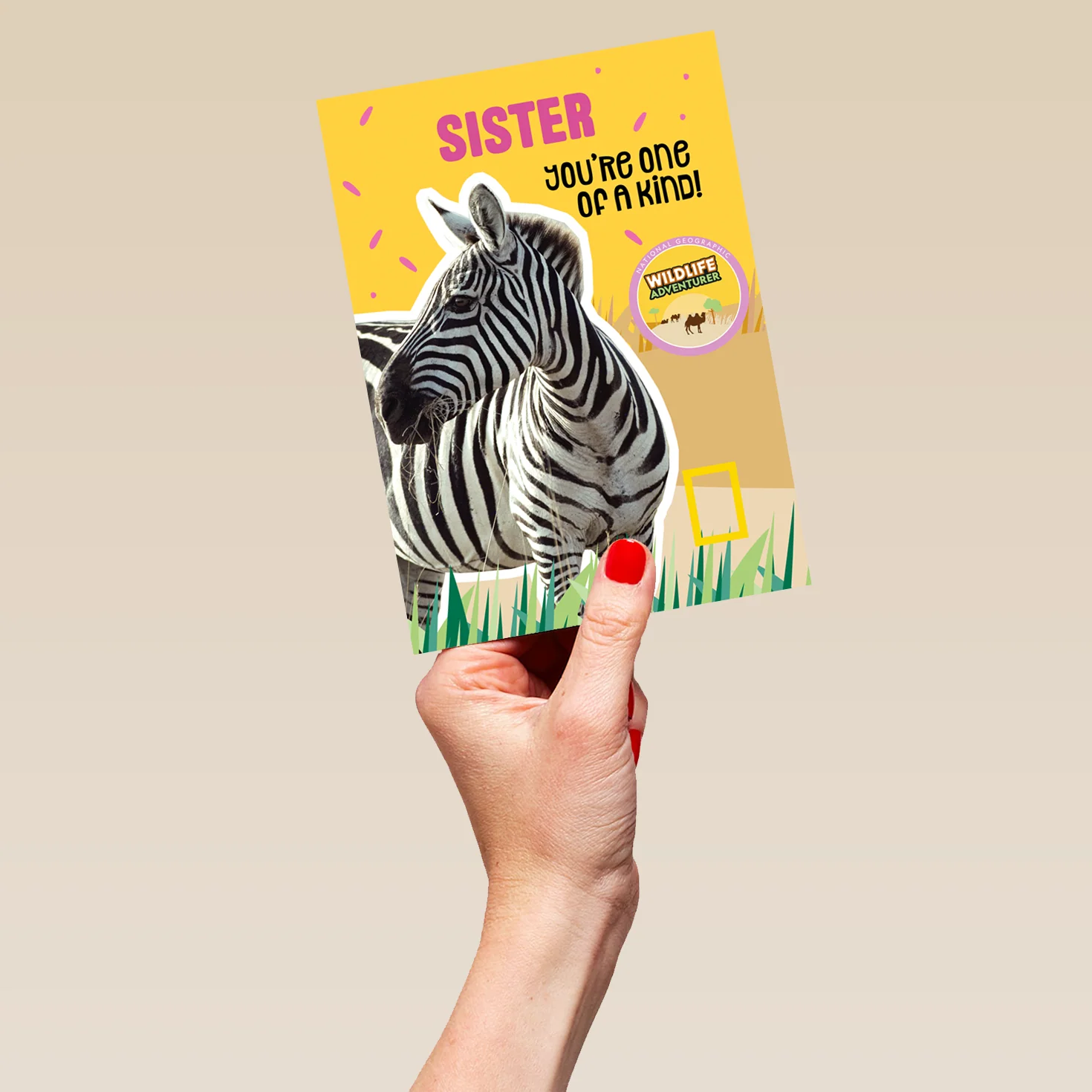 Personalised National Geographic Sisters Zebra Birthday Card - Image 5