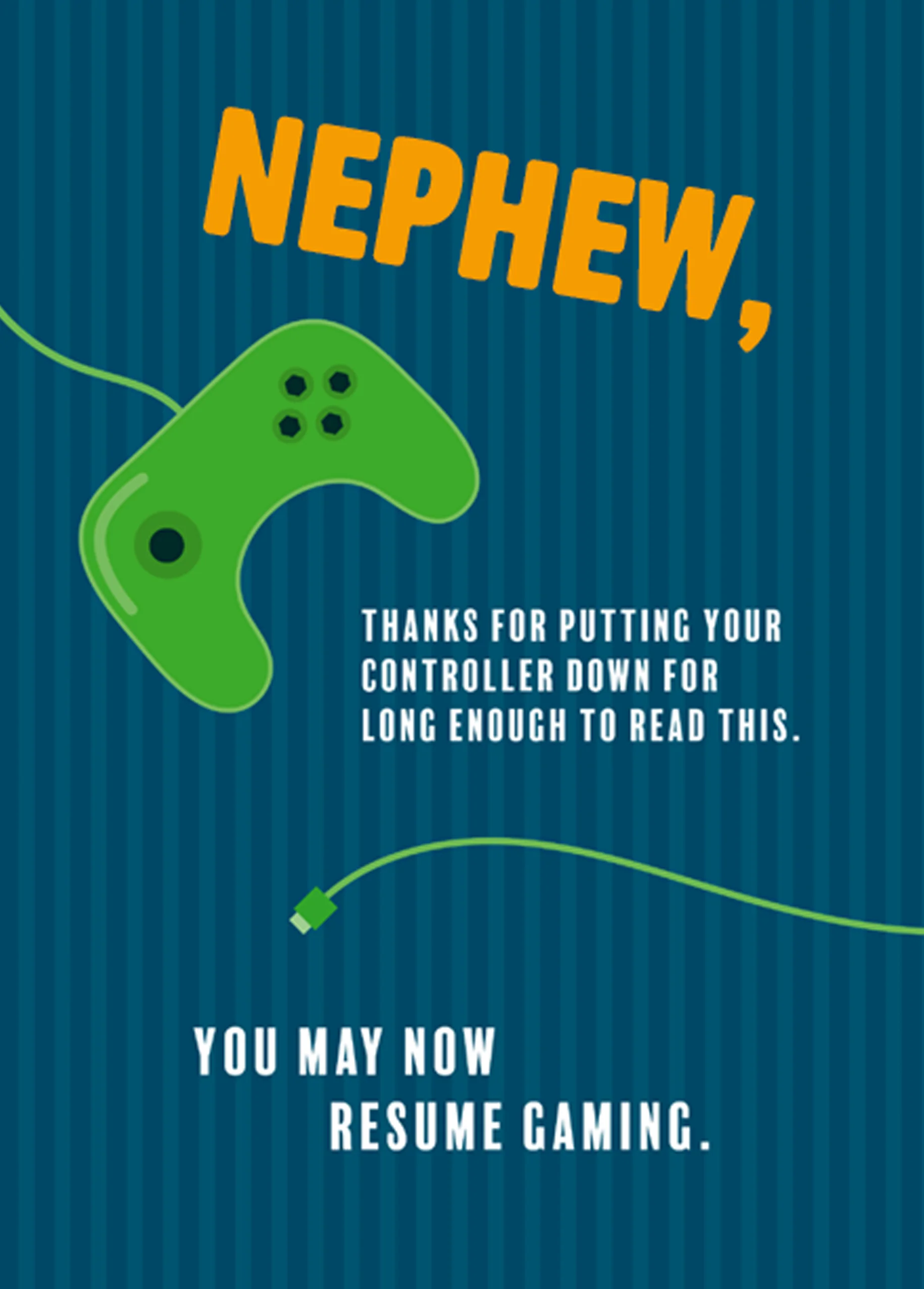 Personalised Nephew Games Controller Birthday Card