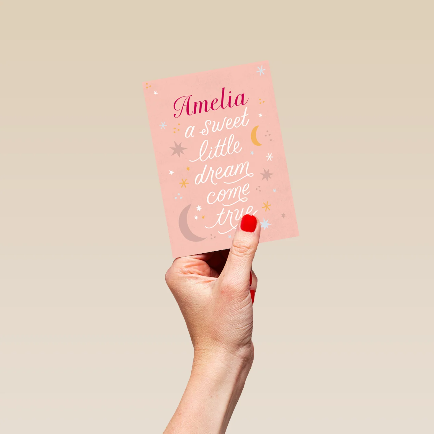Personalised New Baby Girl Sweet Dreams Card - Image 4