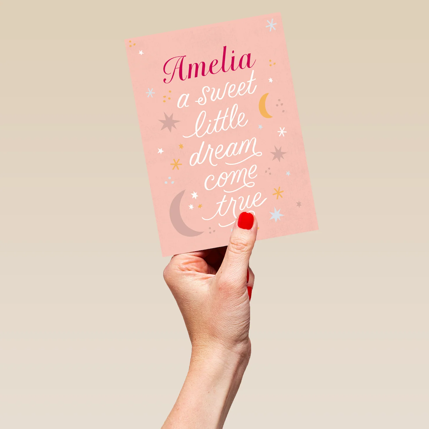 Personalised New Baby Girl Sweet Dreams Card - Image 5