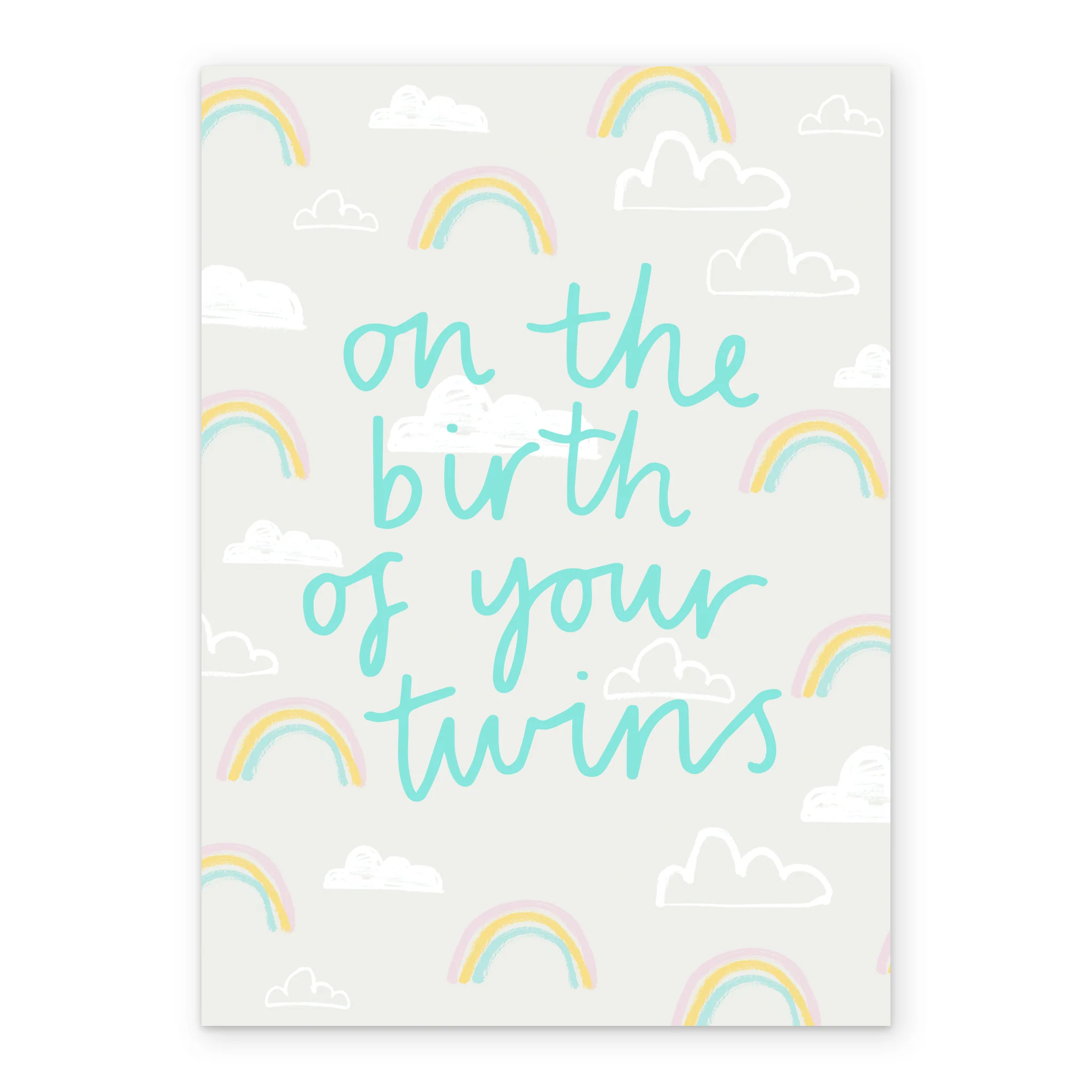 Personalised Newborn Twins Rainbows Card - Image 2