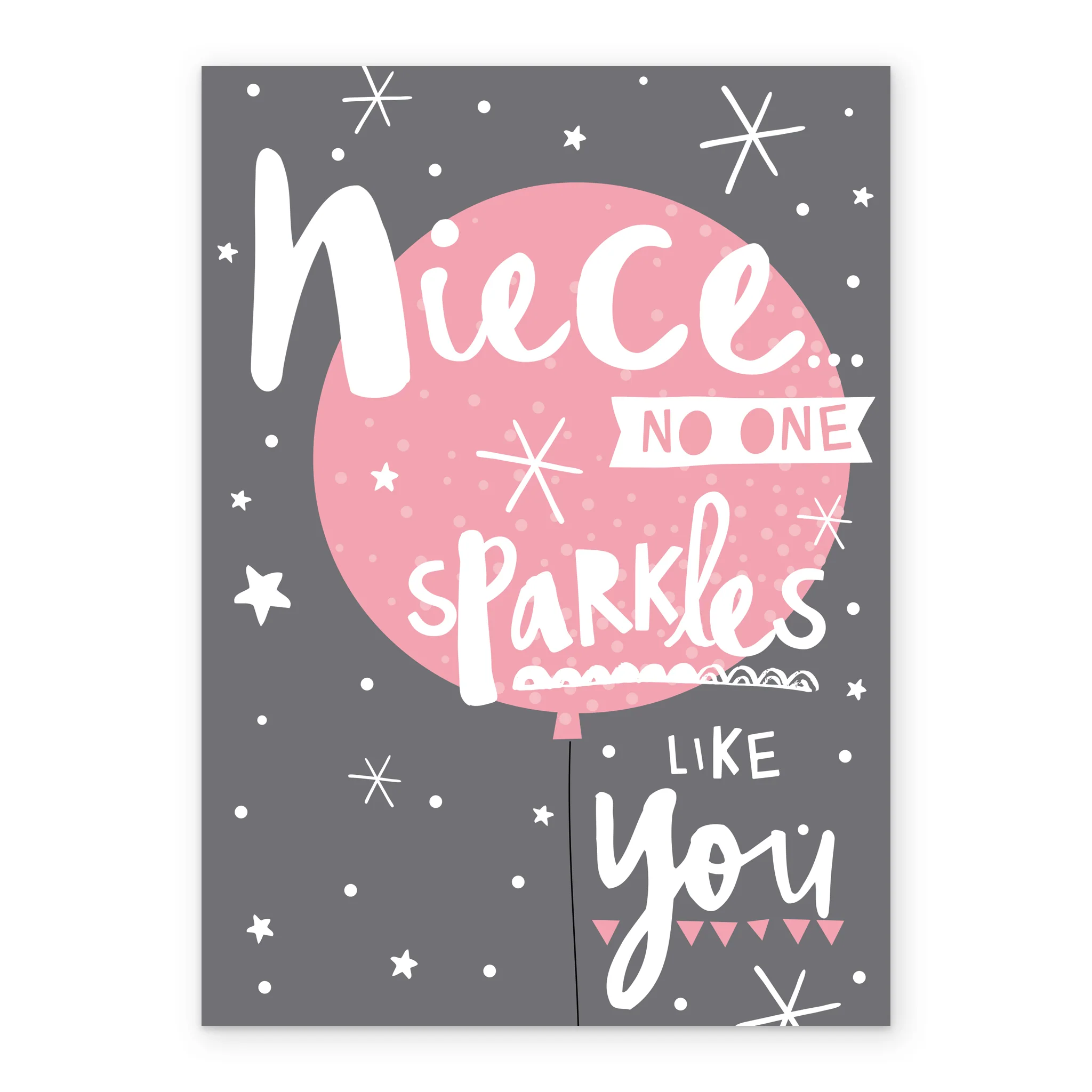 Personalised Niece Balloon Sparkles Birthday Card - Image 2
