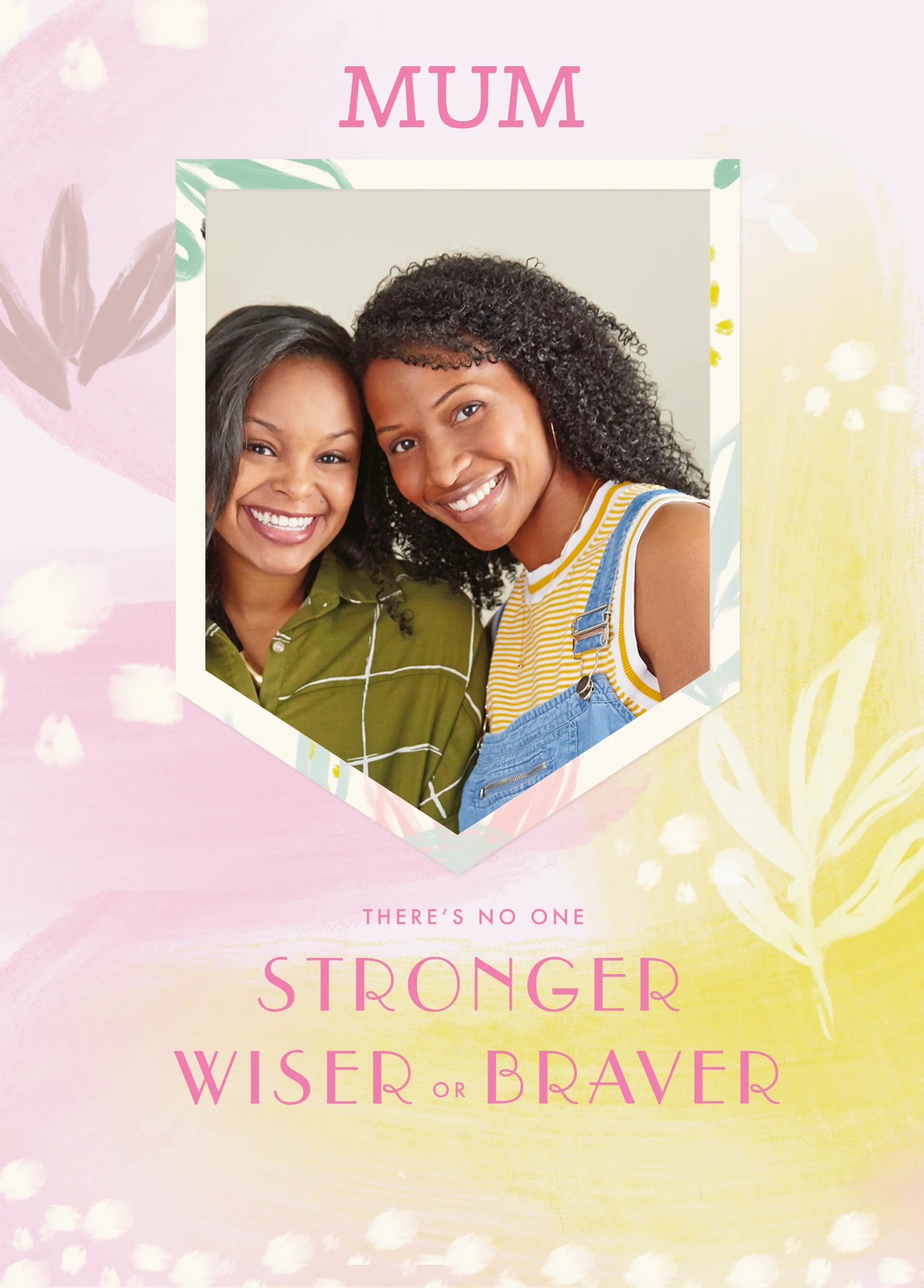 Personalised No One Stronger Wiser or Braver Mother's Day Photo Upload Card
