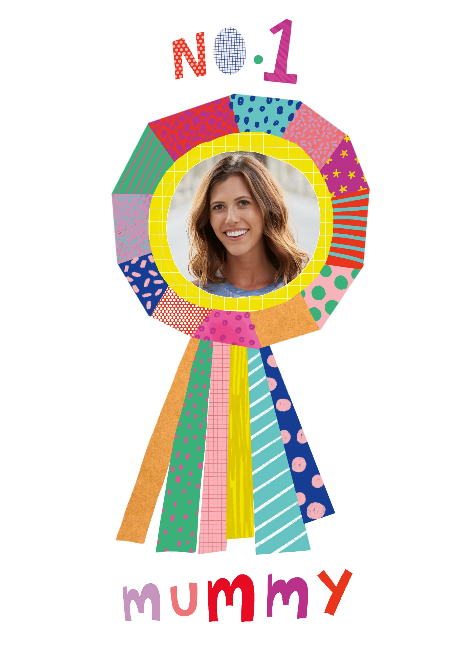 Personalised No.1 Mummy Rosette Mother's Day Photo Upload Card