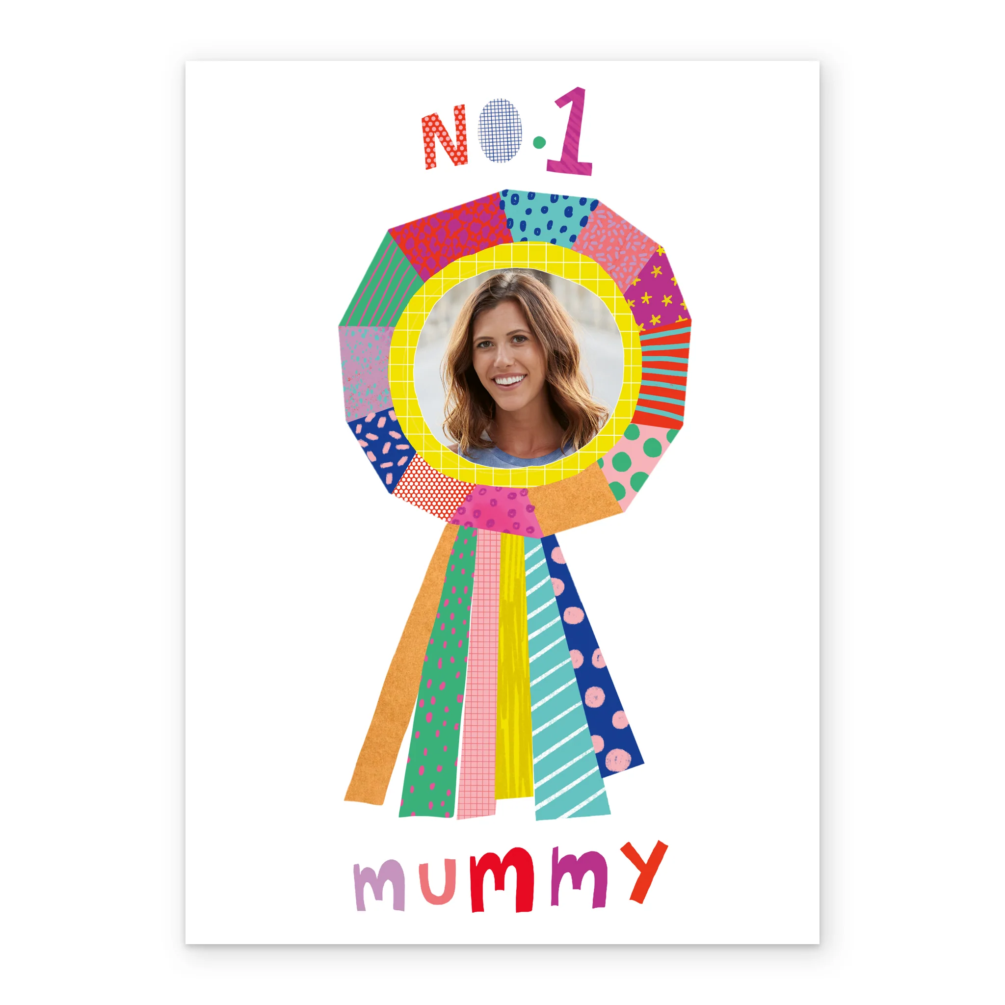 Personalised No.1 Mummy Rosette Mother's Day Photo Upload Card - Image 2