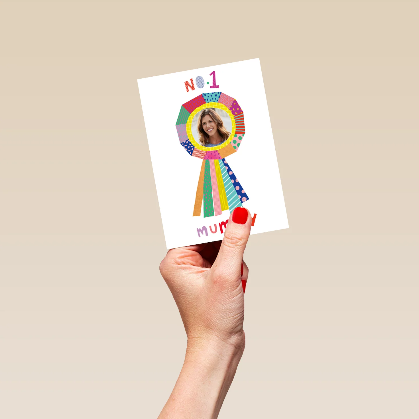 Personalised No.1 Mummy Rosette Mother's Day Photo Upload Card - Image 4