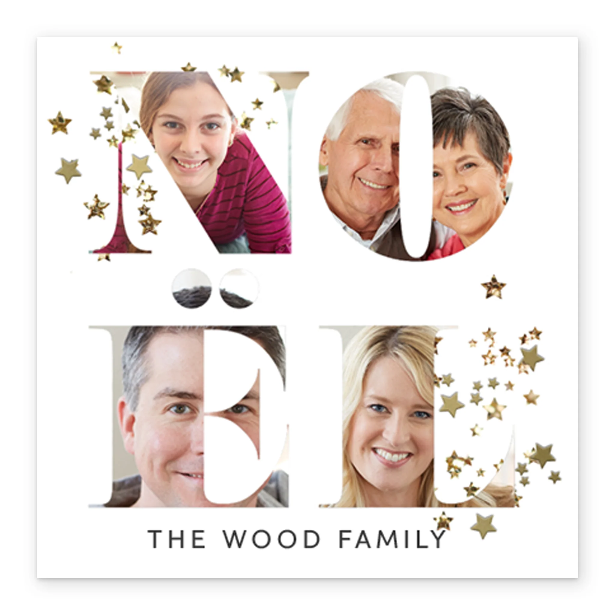 Personalised Noel Stars Photo Christmas Card - Image 2