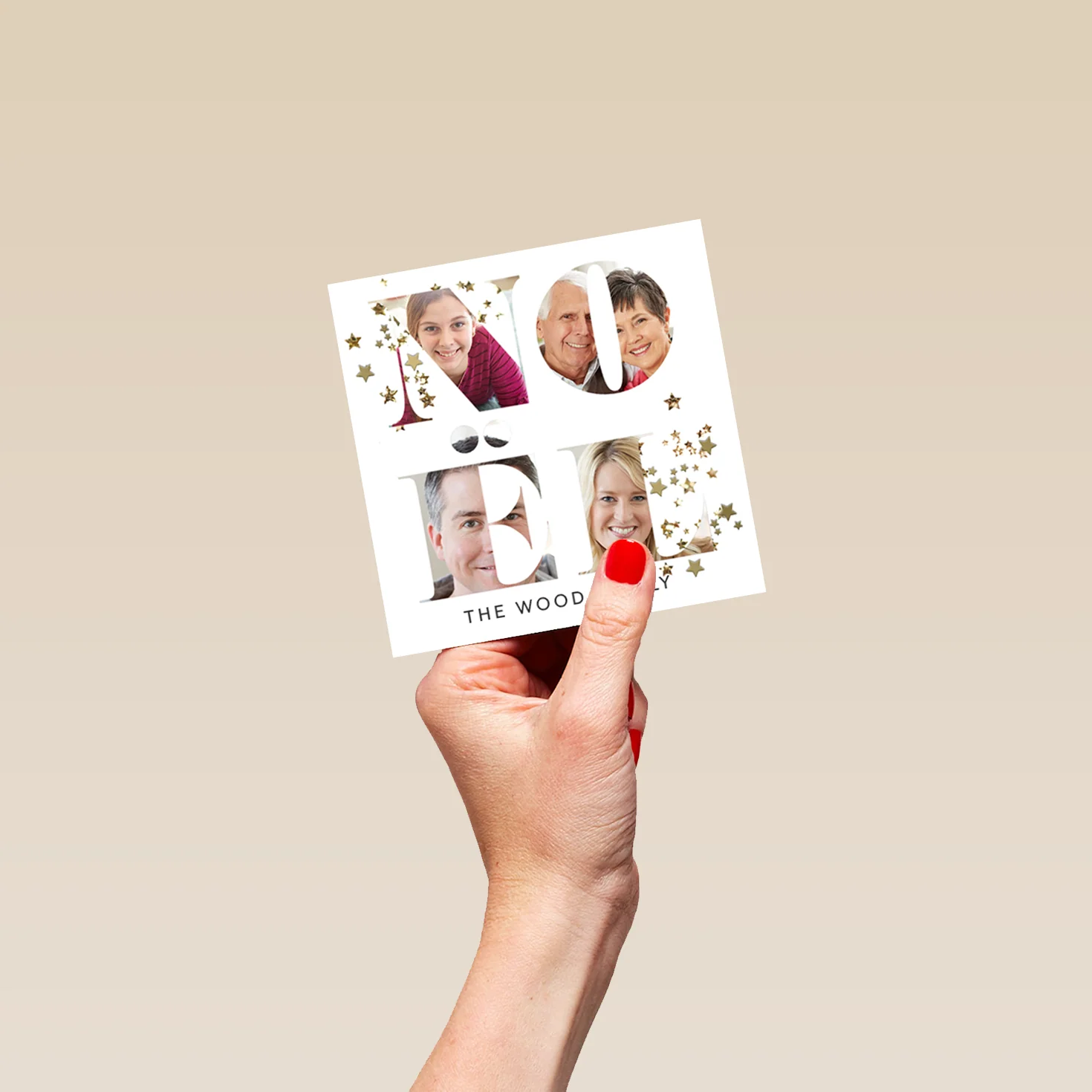 Personalised Noel Stars Photo Christmas Card - Image 4