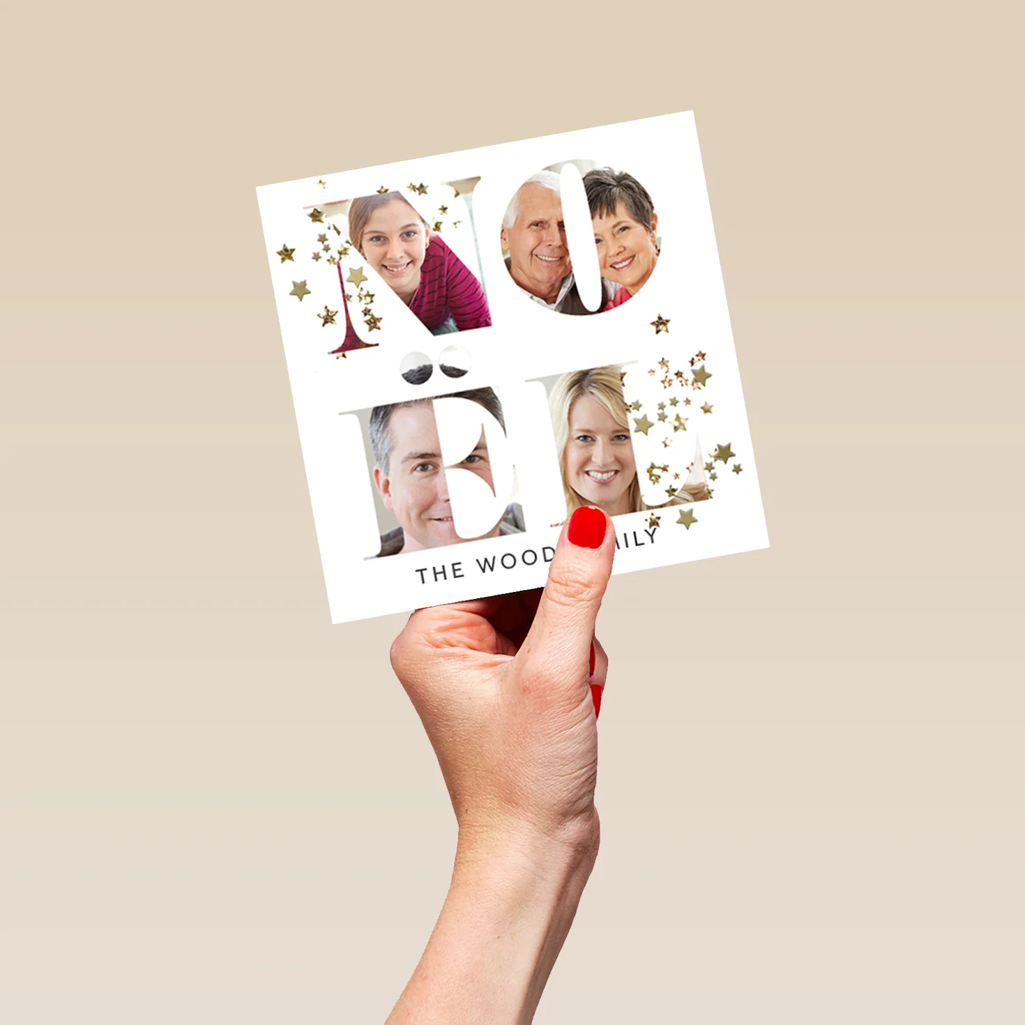 Personalised Noel Stars Photo Christmas Card - Image 5