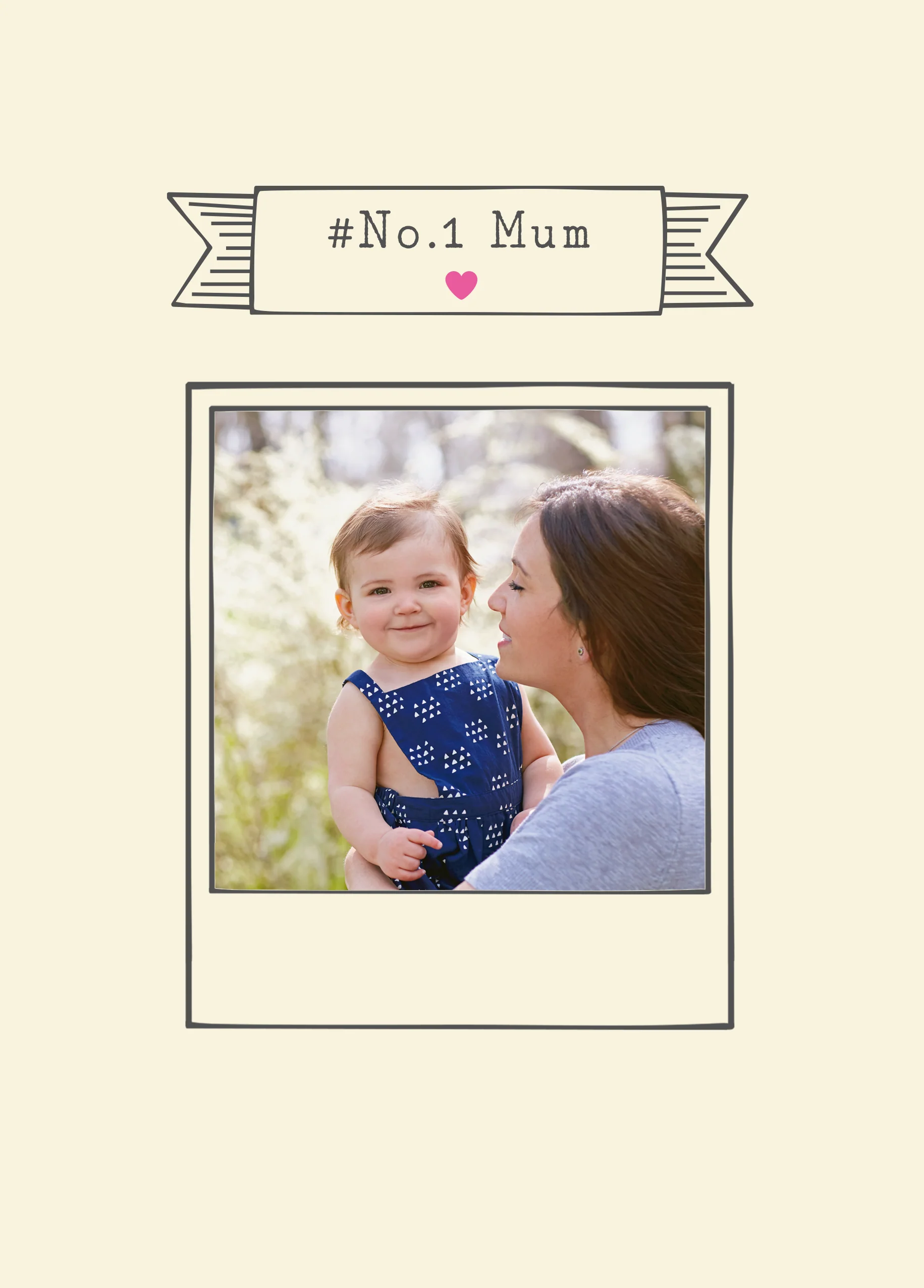Personalised Number 1 Mum Mother's Day Photo Upload Card