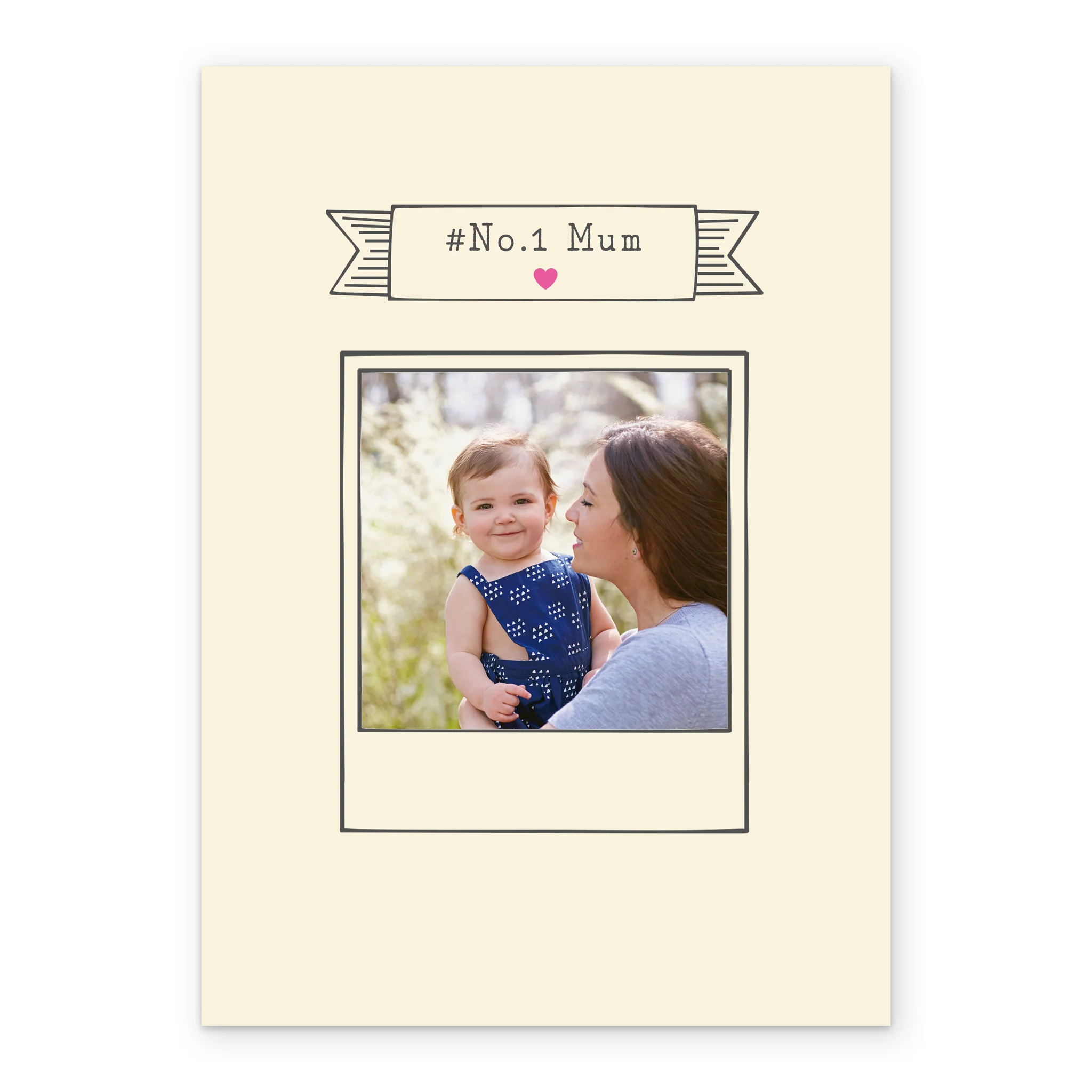 Personalised Number 1 Mum Mother's Day Photo Upload Card - Image 2