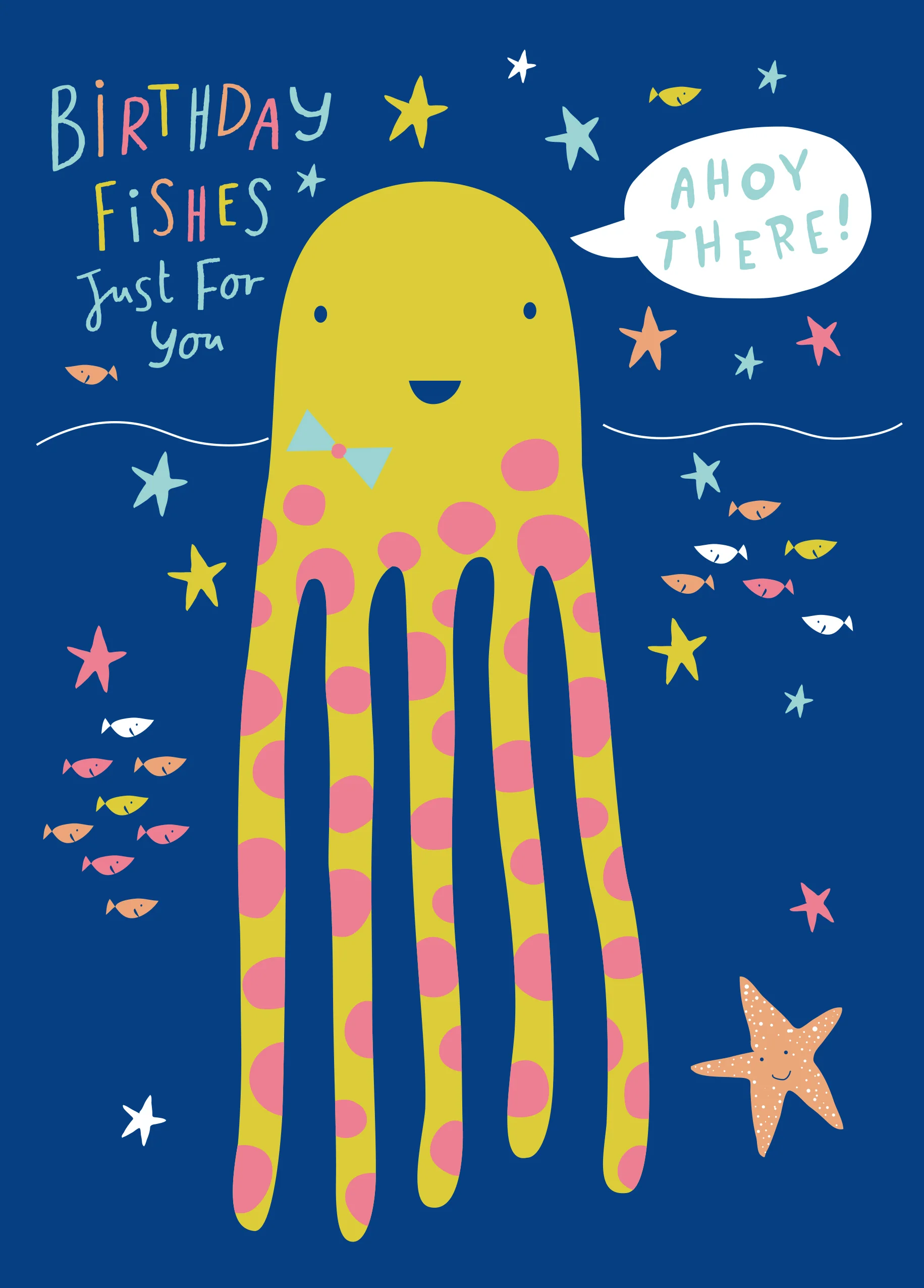 Personalised Octopus Best Fishes Birthday Card