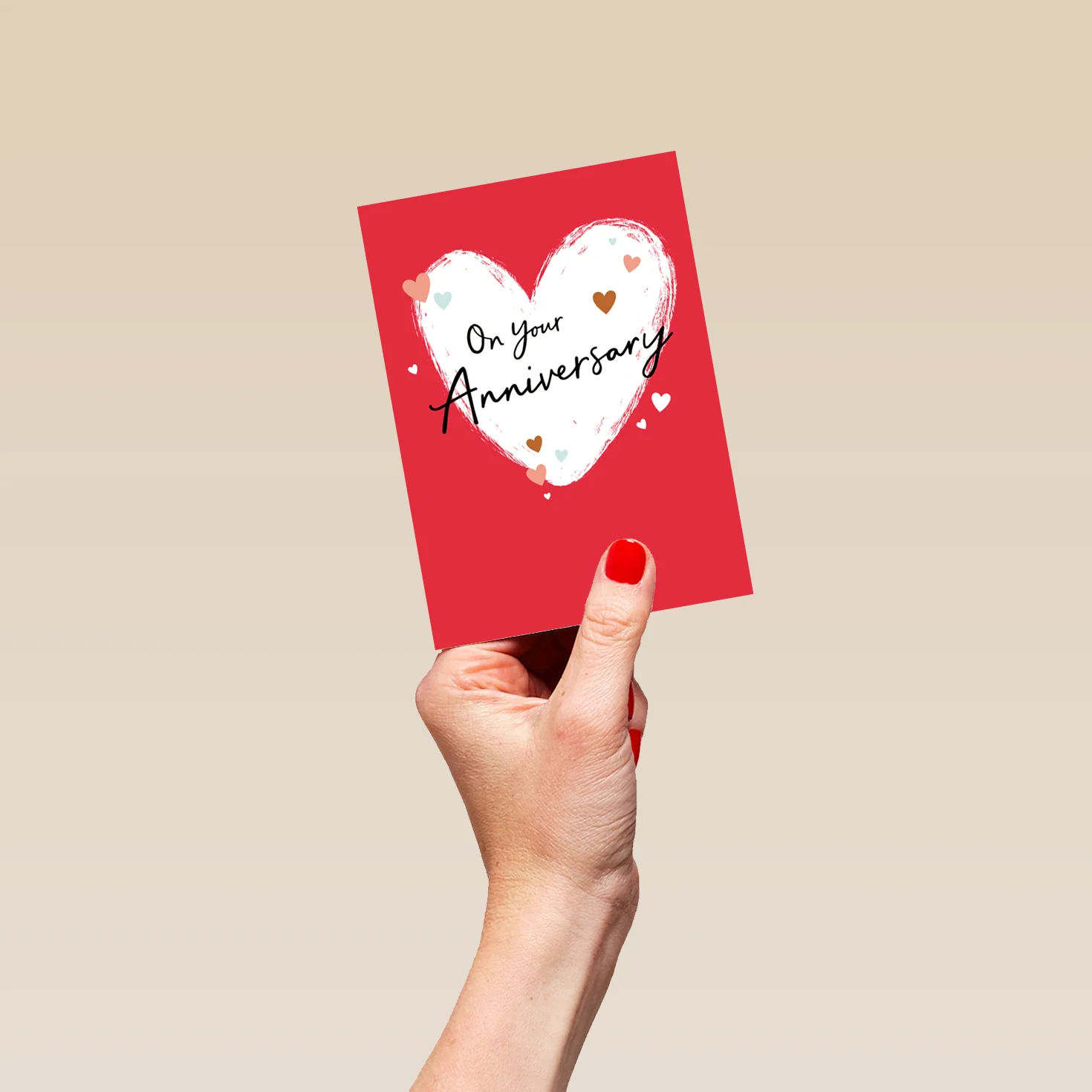 Personalised On Your Anniversary Hearts Card - Image 4