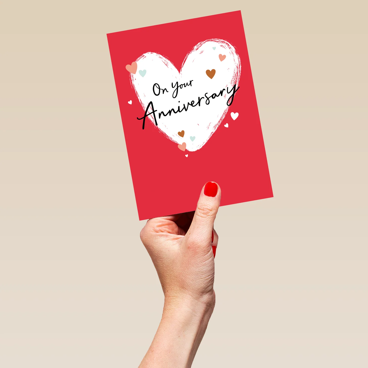 Personalised On Your Anniversary Hearts Card - Image 5