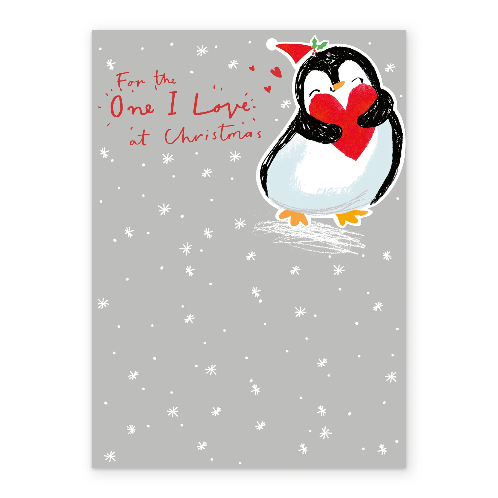 Personalised One I Love Cute Penguin Christmas Card - Image 2