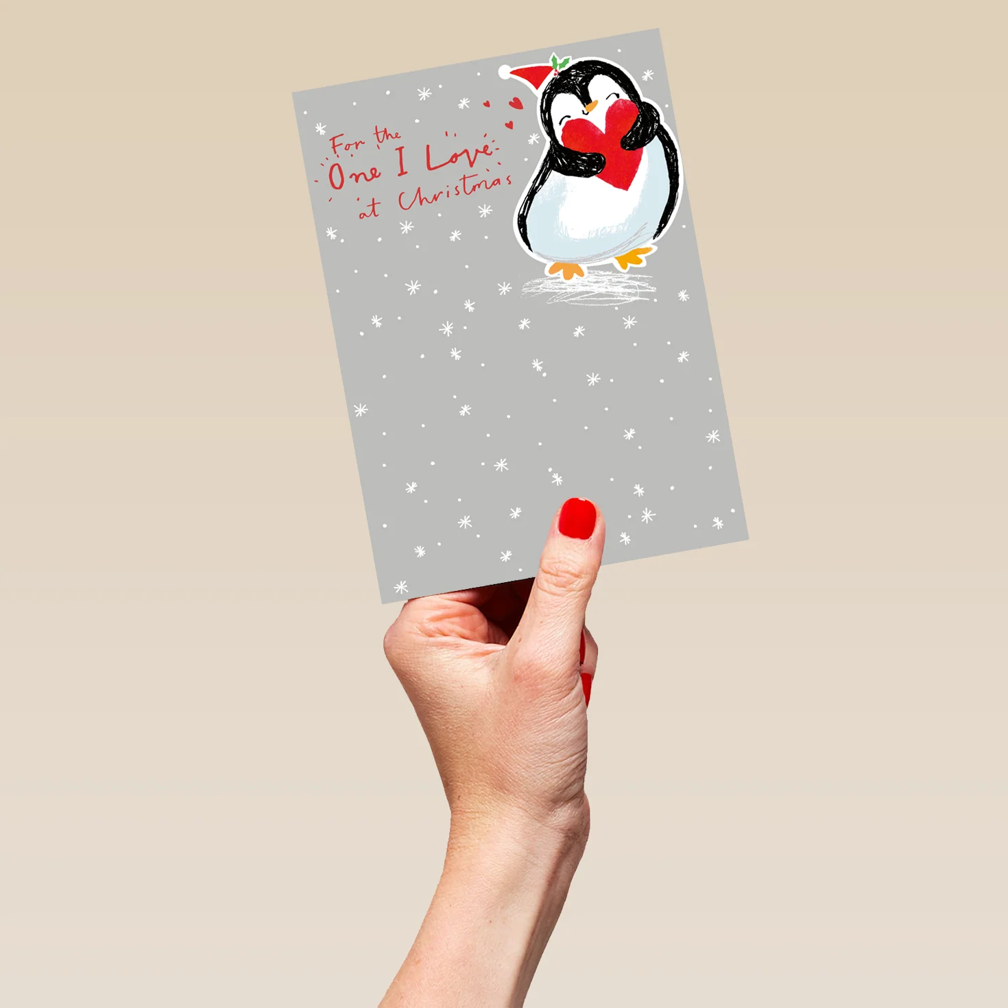Personalised One I Love Cute Penguin Christmas Card - Image 5