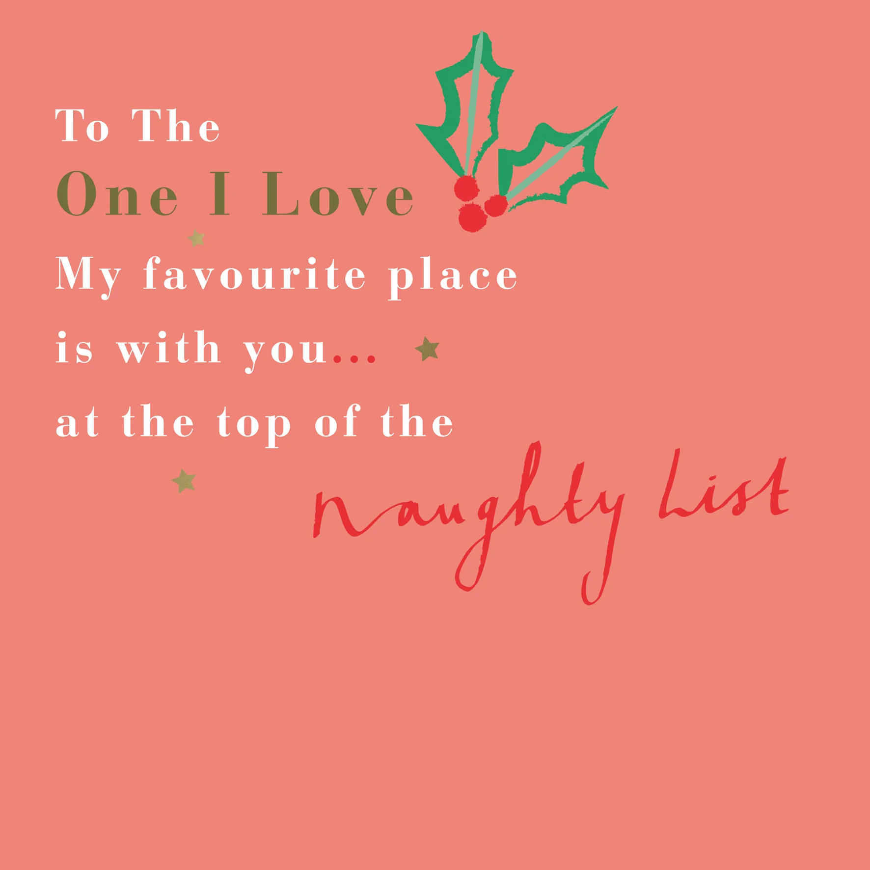 Personalised One I Love Funny Naughty List Christmas Card