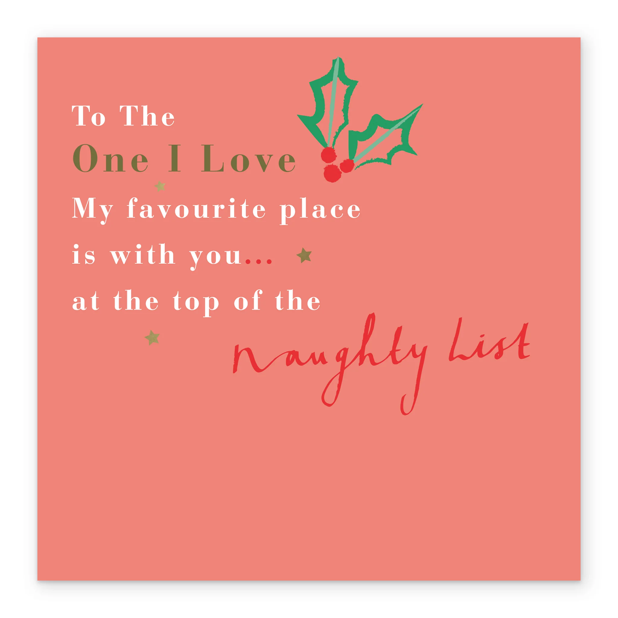 Personalised One I Love Funny Naughty List Christmas Card - Image 2