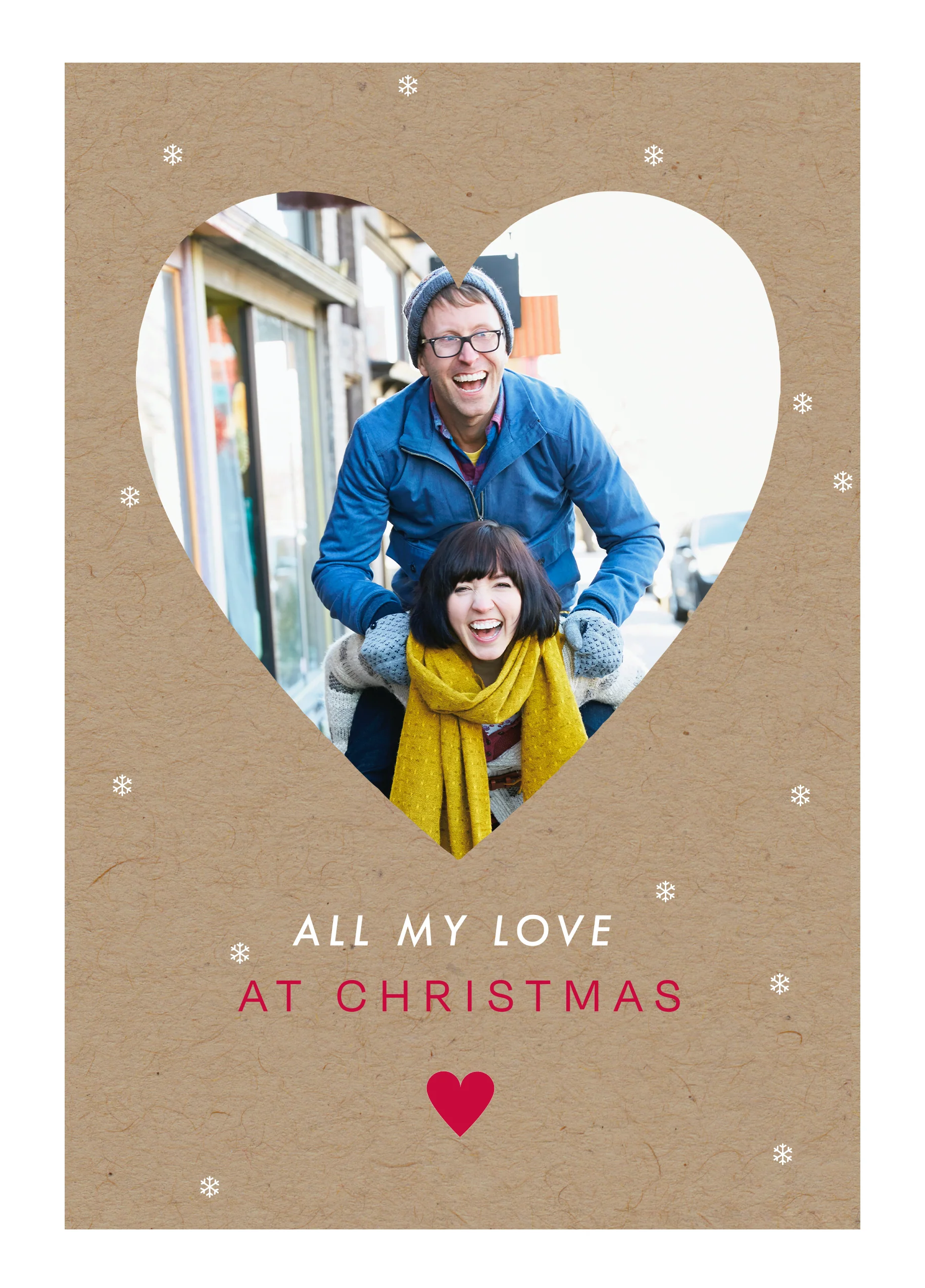 Personalised One I Love Heart Verse Photo Upload Christmas Card