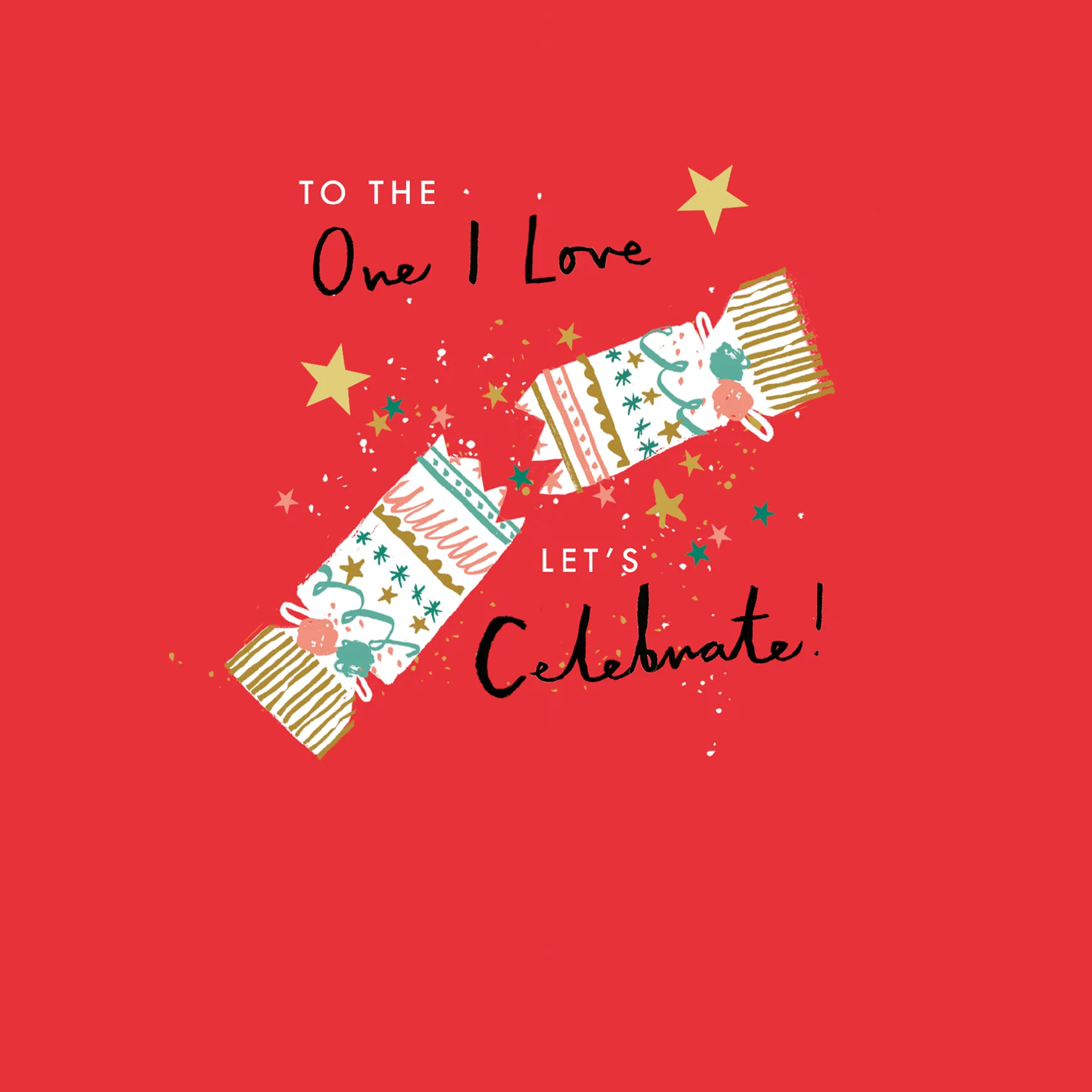 Personalised One I Love Let's Celebrate Cracker Christmas Card