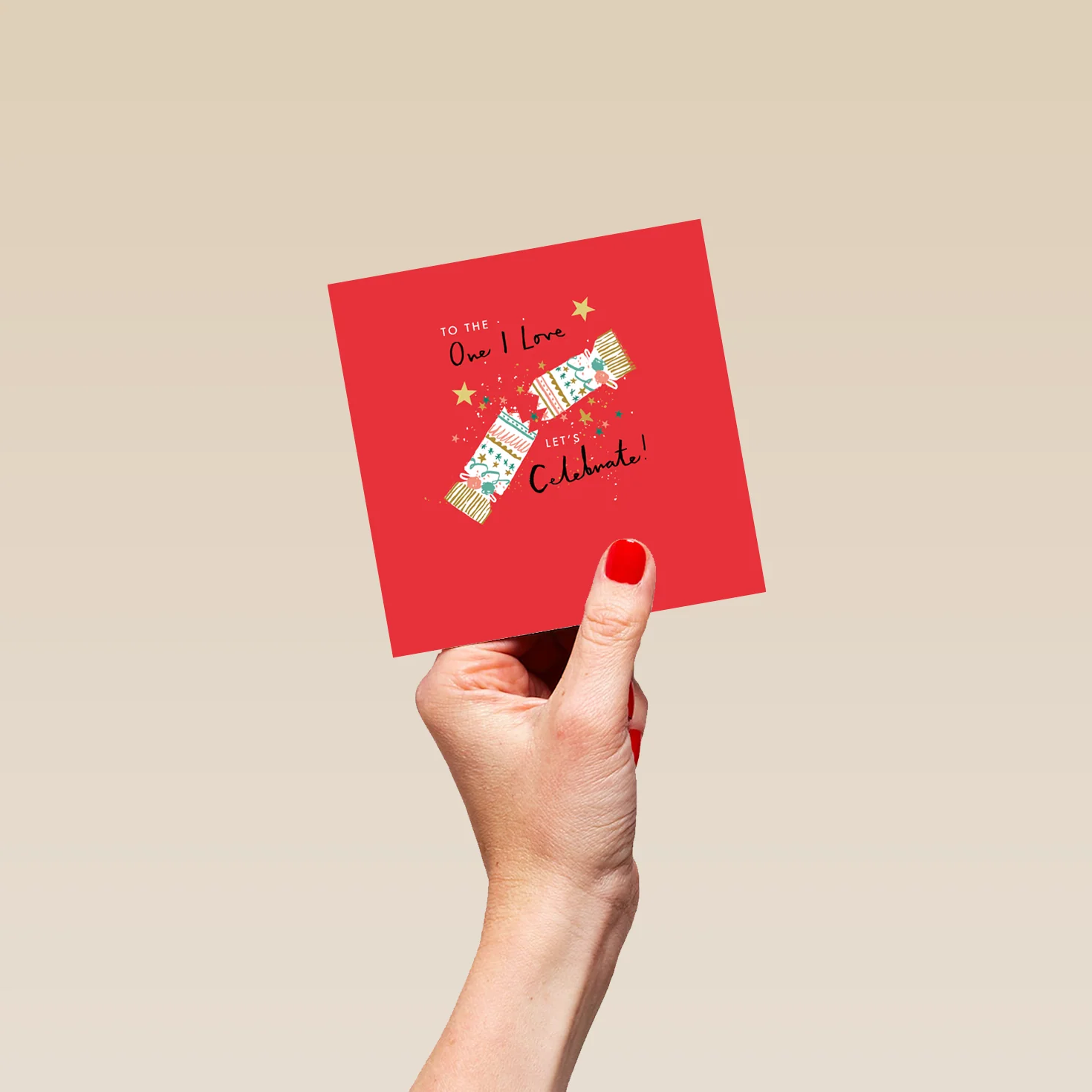 Personalised One I Love Let's Celebrate Cracker Christmas Card - Image 4