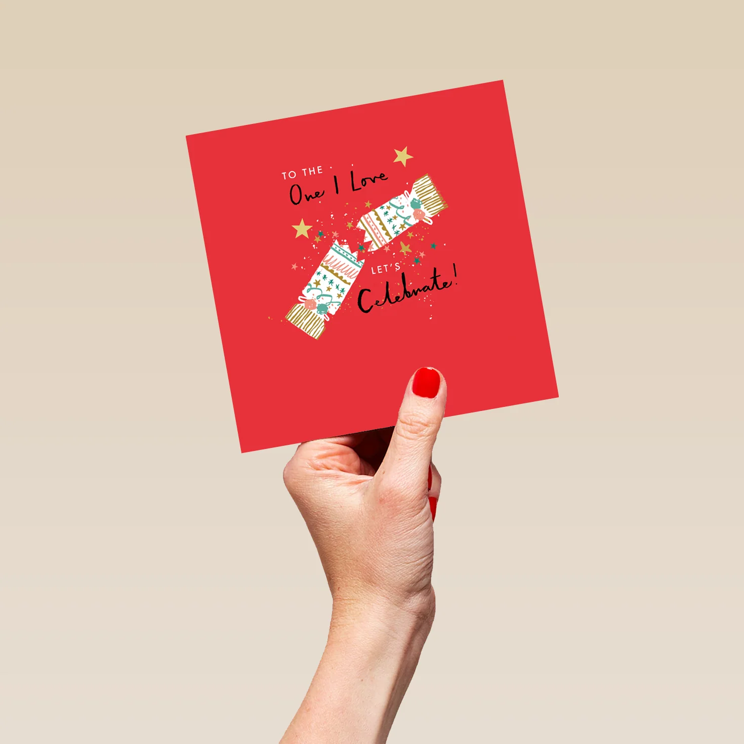 Personalised One I Love Let's Celebrate Cracker Christmas Card - Image 5