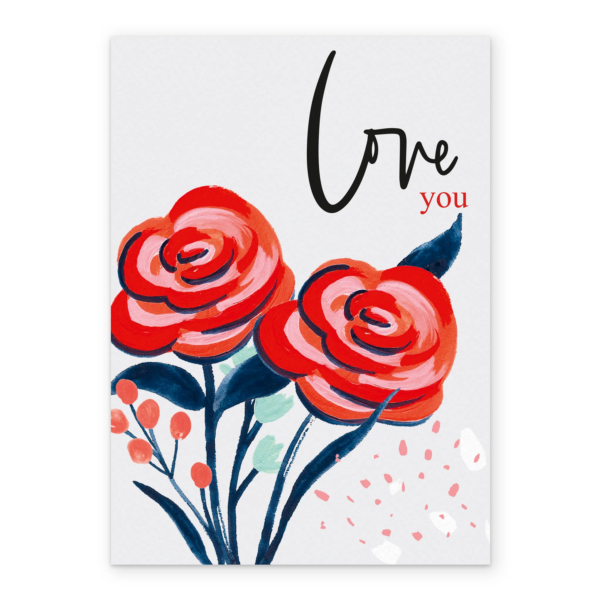 Personalised One I Love Red Rose Bouquet Valentine's Day Card - Image 2