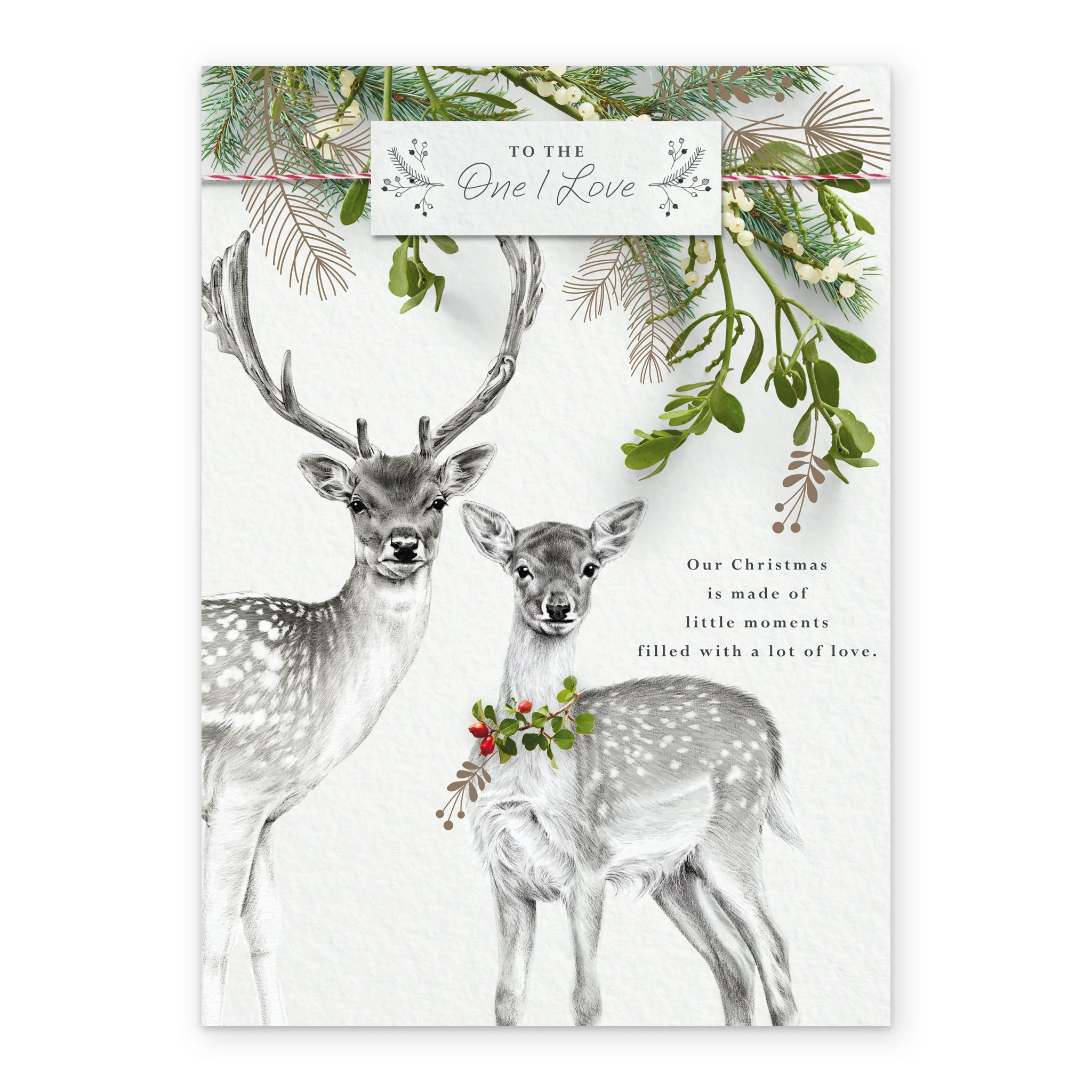 Personalised One I Love Stag Doe Deer Traditional Christmas Card - Image 2